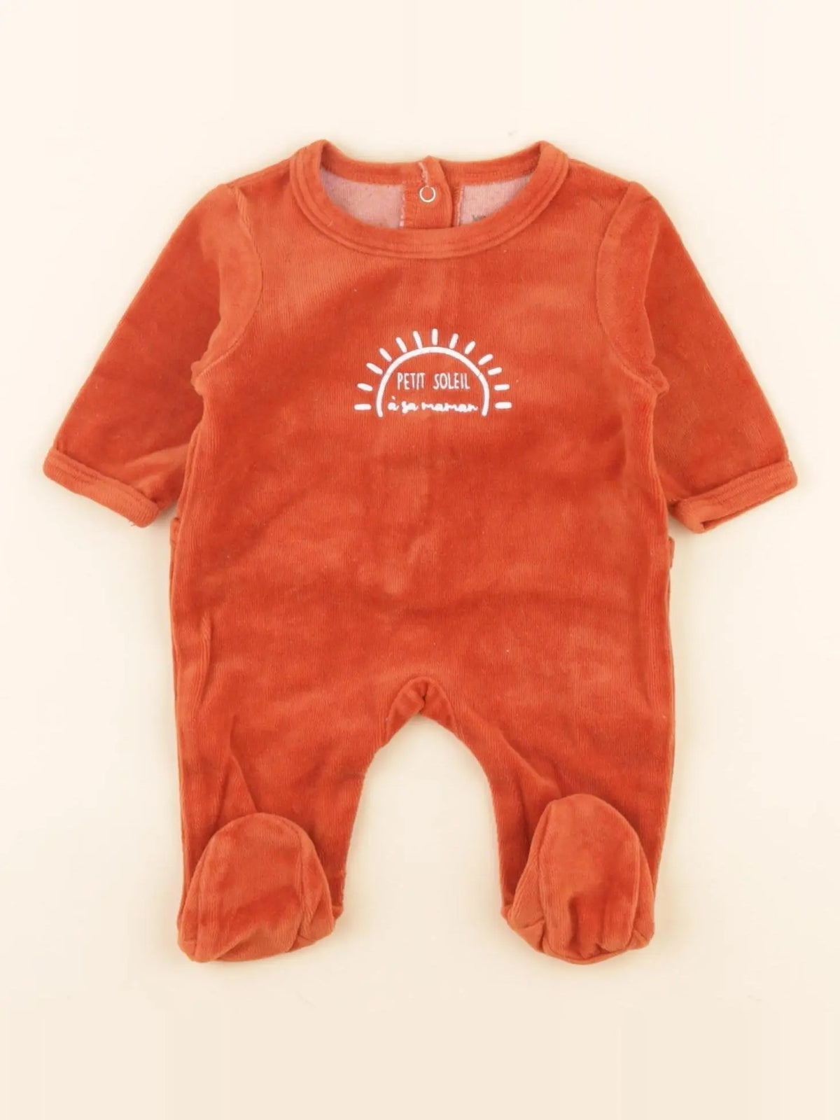 Vertbaudet - pyjama velours orange - 0 mois