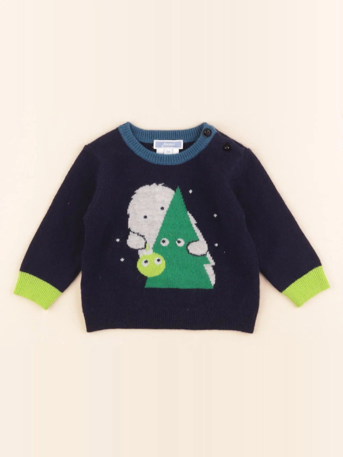 Jacadi - pull bleu, vert - 6 mois