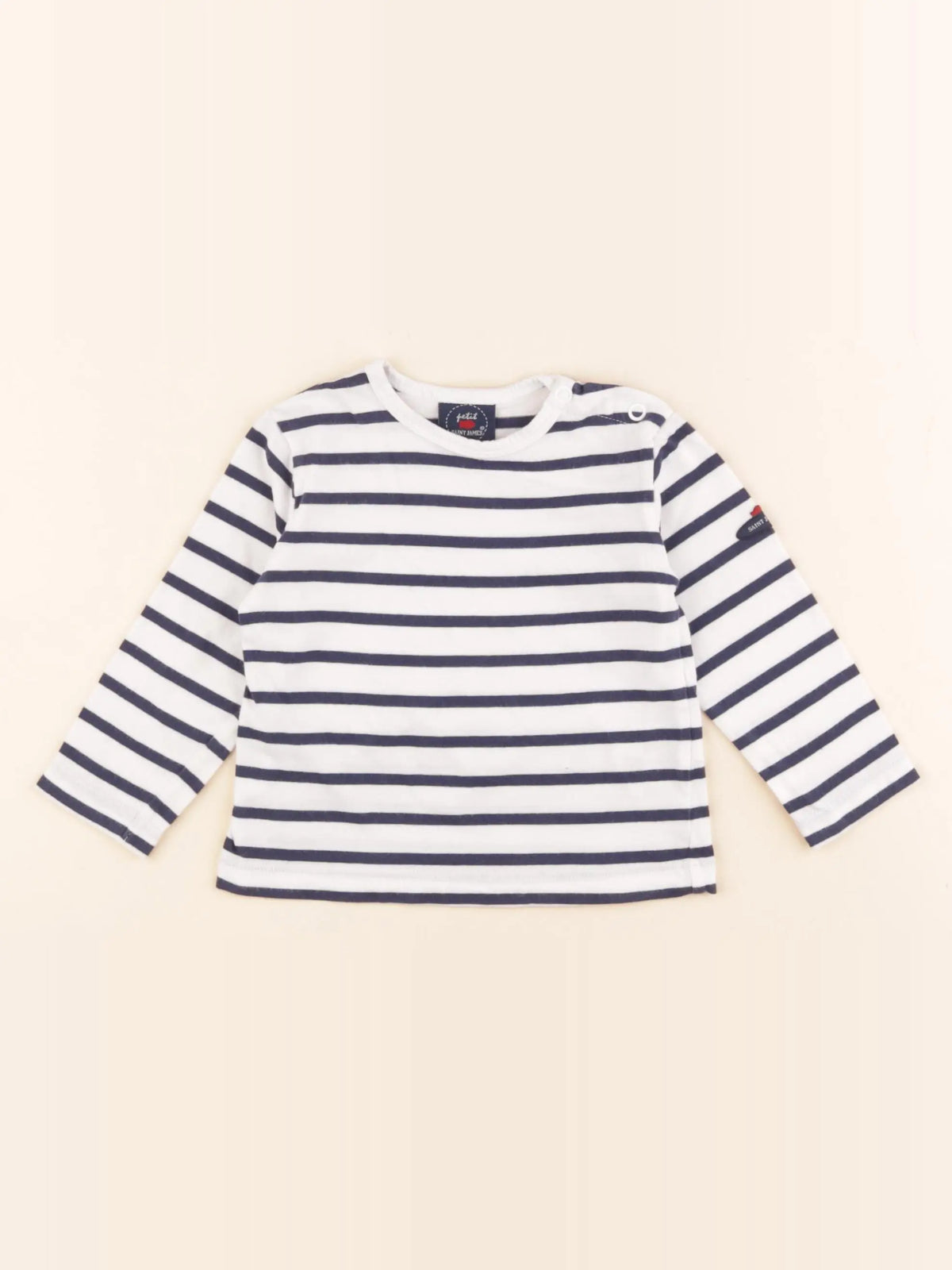 Saint James - tee-shirt blanc, bleu - 12 mois