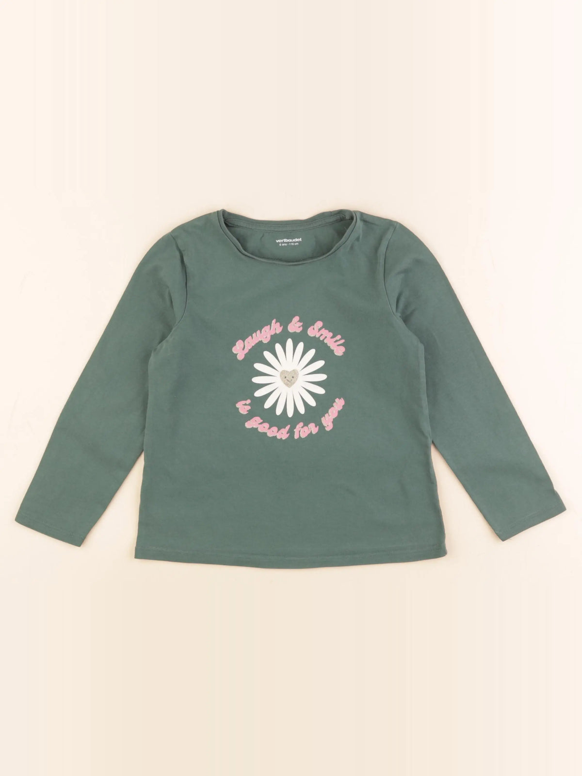 Vertbaudet - tee-shirt vert - 6 ans