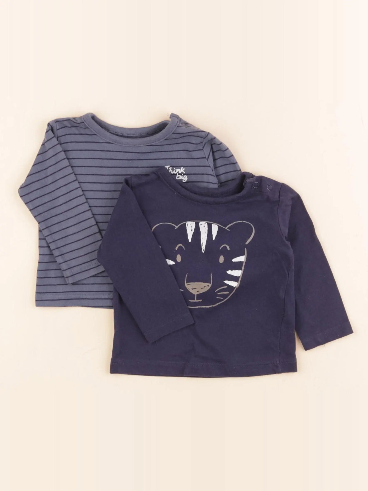 Vertbaudet - lot de 2 tee-shirts bleu - 3 mois