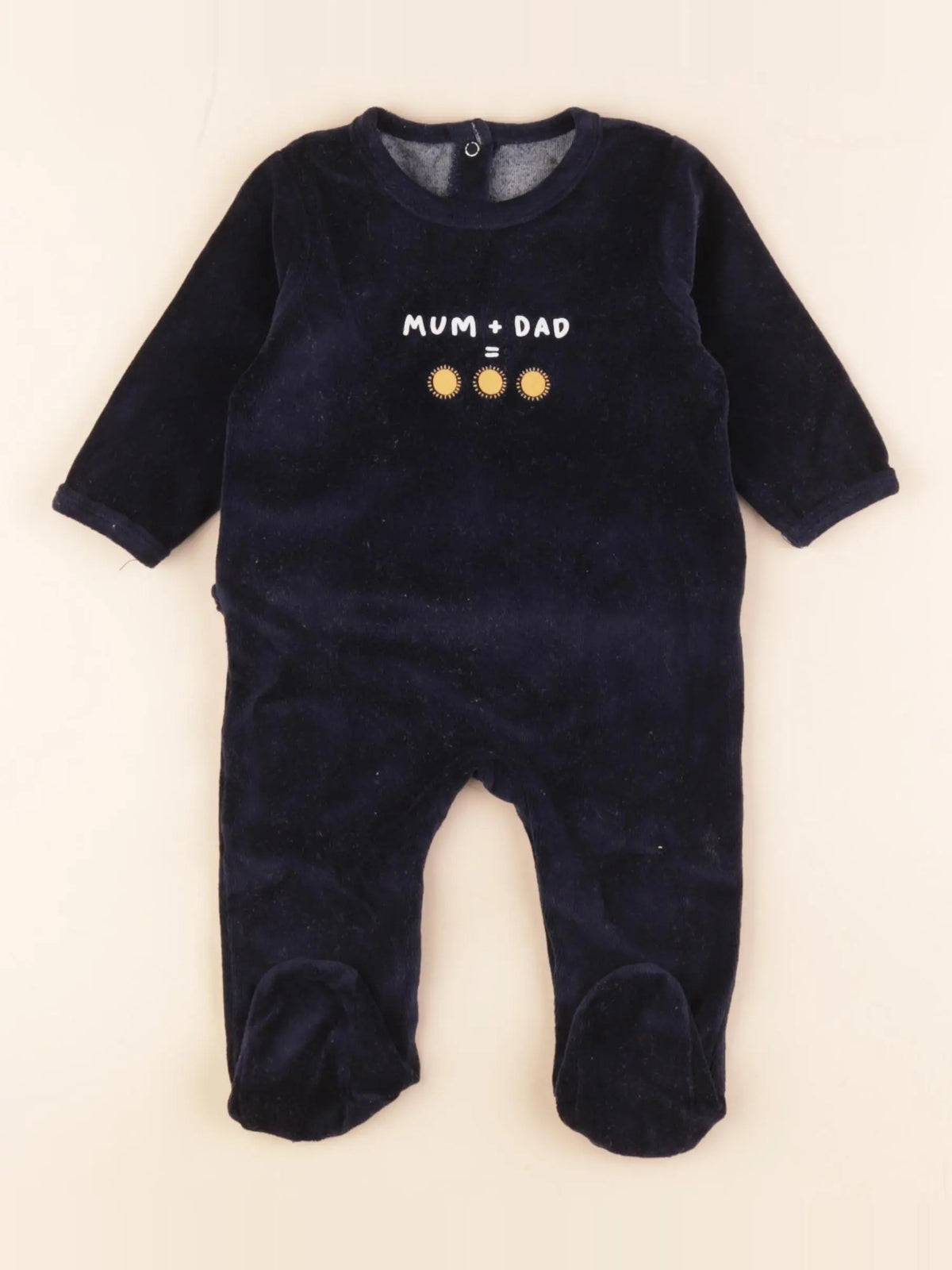 Vertbaudet - pyjama velours bleu - 6 mois