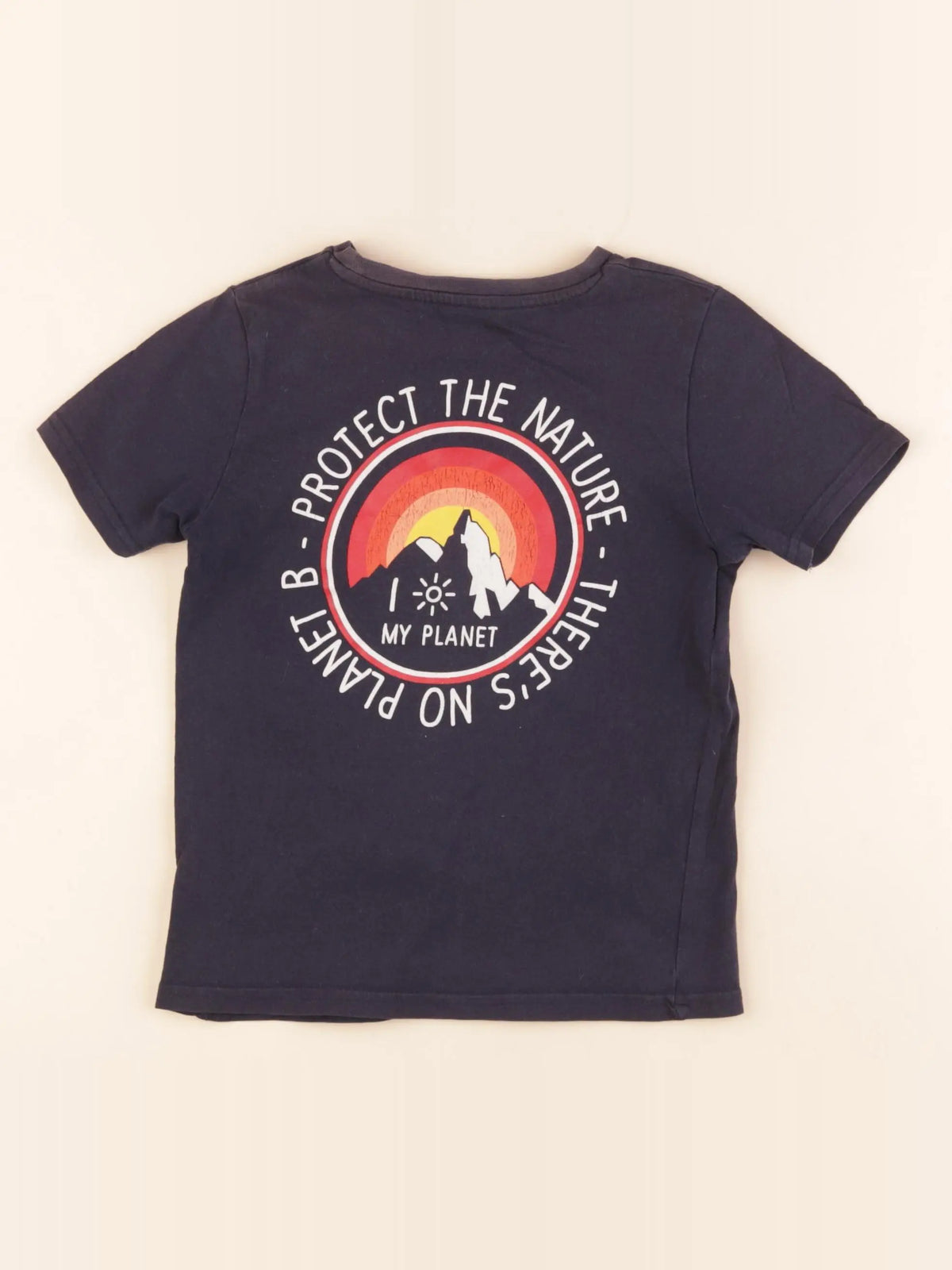 Vertbaudet - tee-shirt imprimé au dos bleu - 5 ans