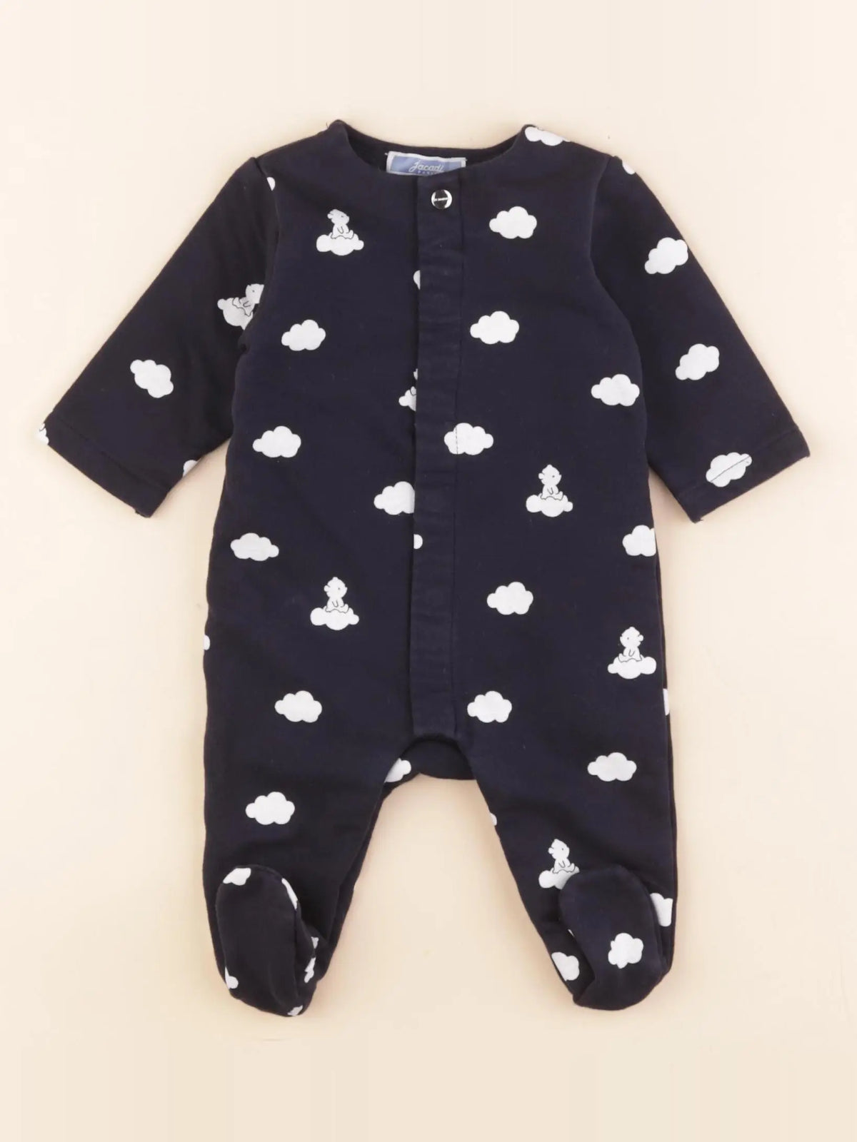 Jacadi - pyjama coton bleu, blanc - 3 mois