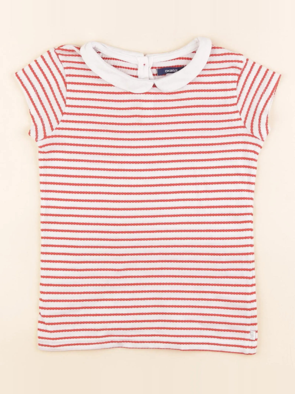Okaidi - tee-shirt blanc, rouge - 6 ans