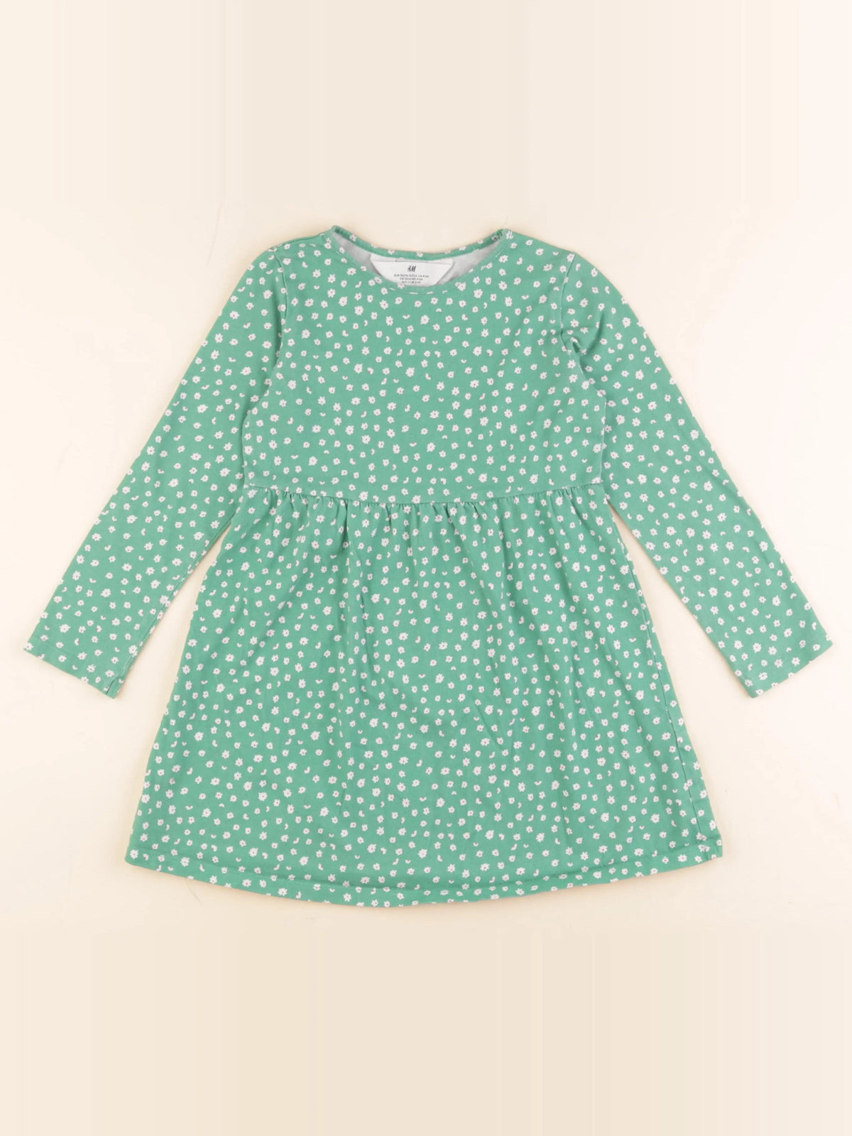 H&M - robe vert - 4/6 ans