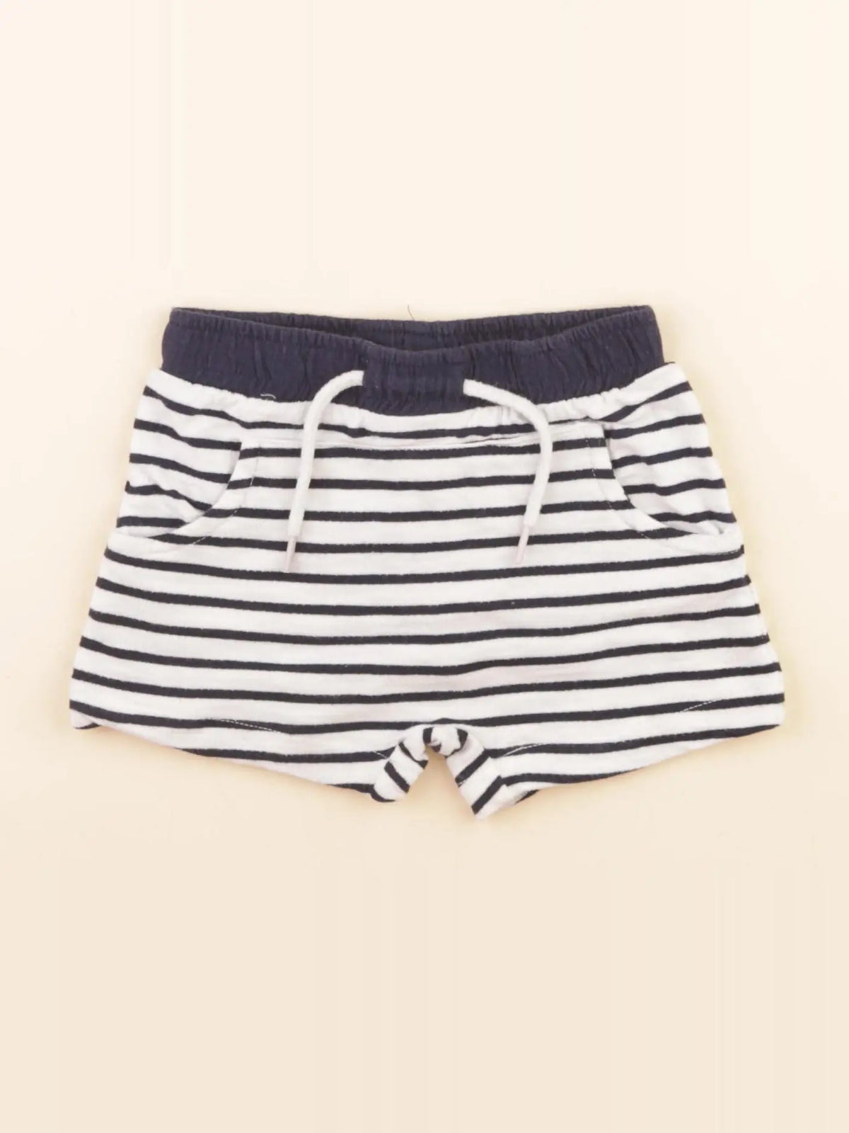 Vertbaudet - short bleu, blanc - 9 mois