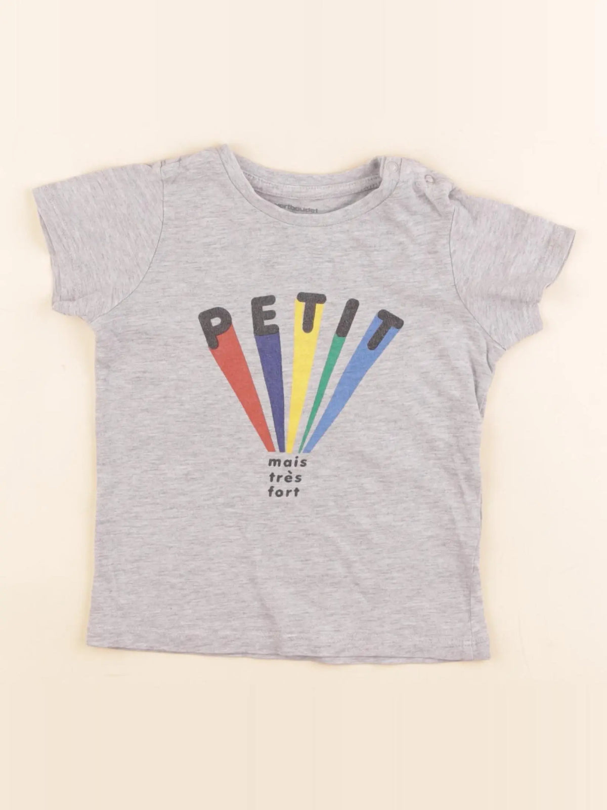Vertbaudet - tee-shirt gris - 2 ans