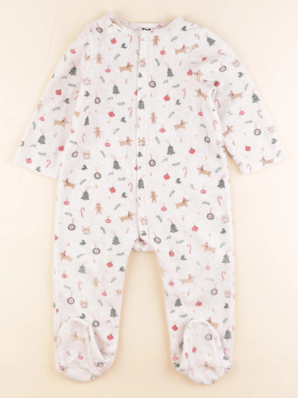 Tape à l'oeil - pyjama velours beige - 24 mois