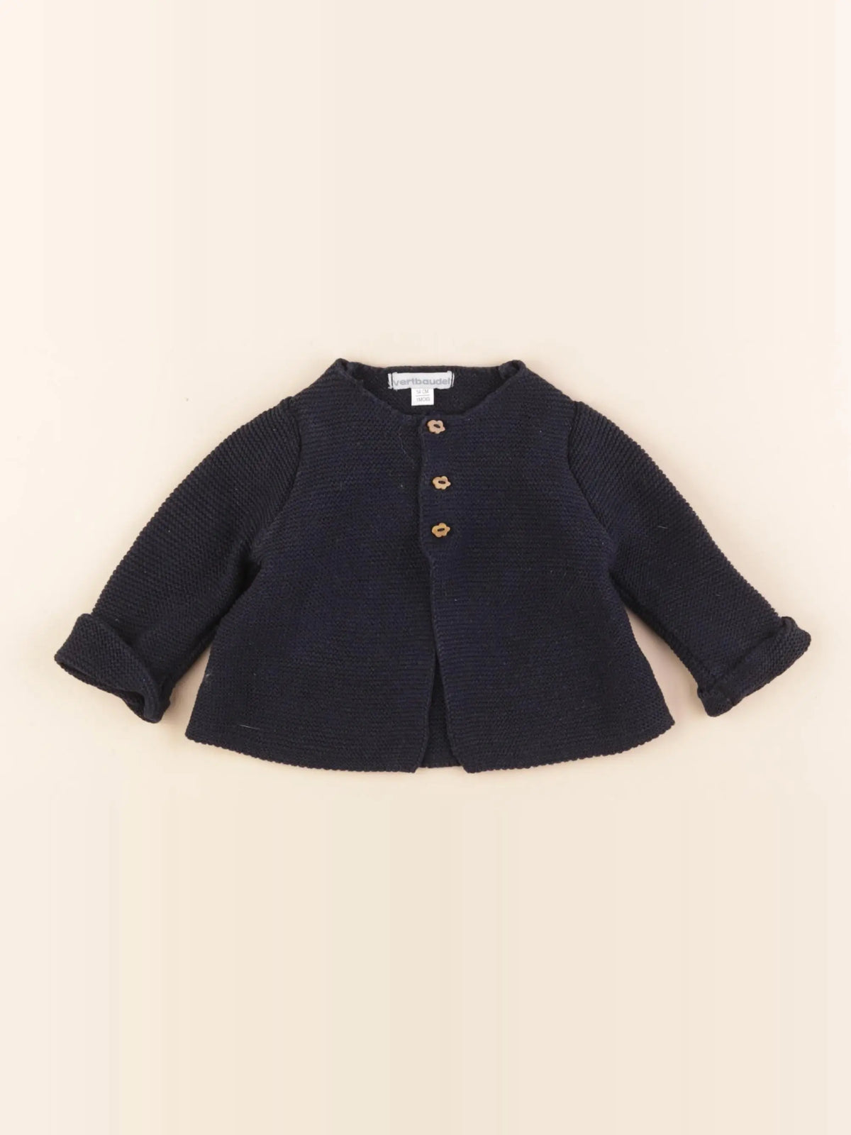 Vertbaudet - gilet bleu - 1 mois