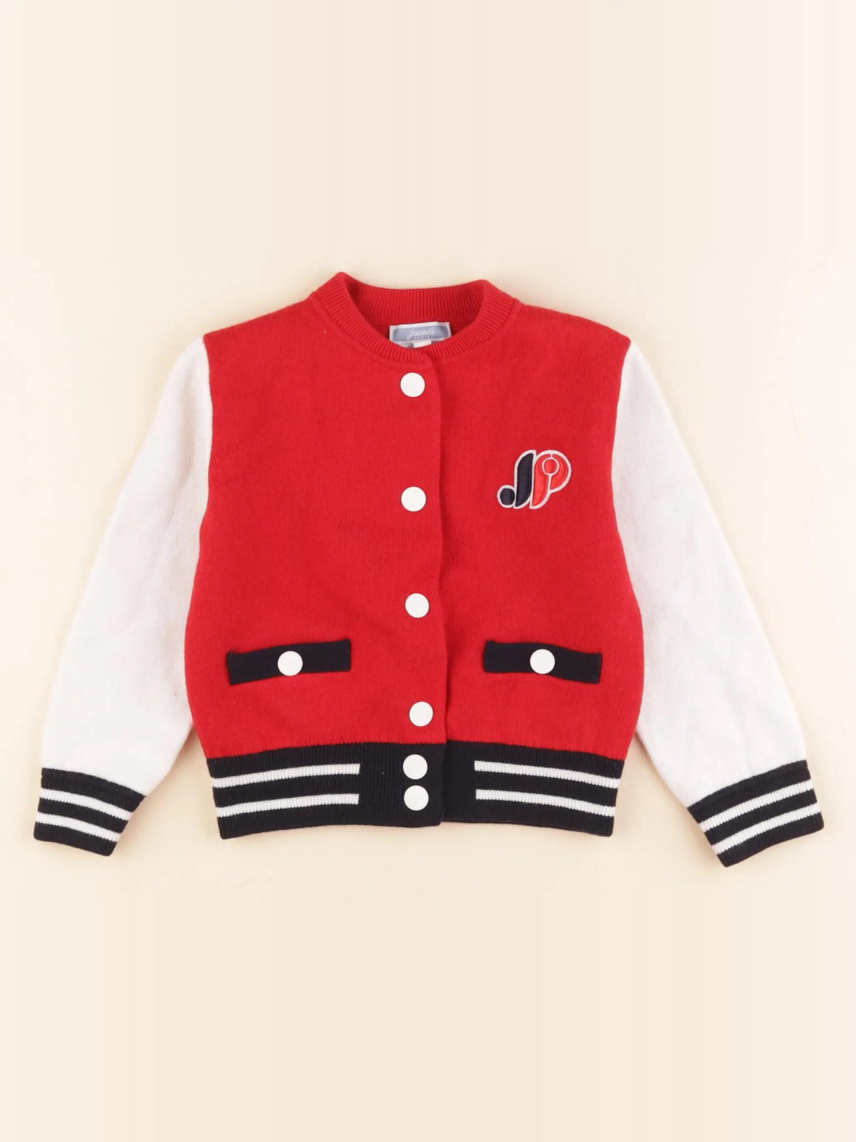 Jacadi - veste rouge, blanc - 4 ans