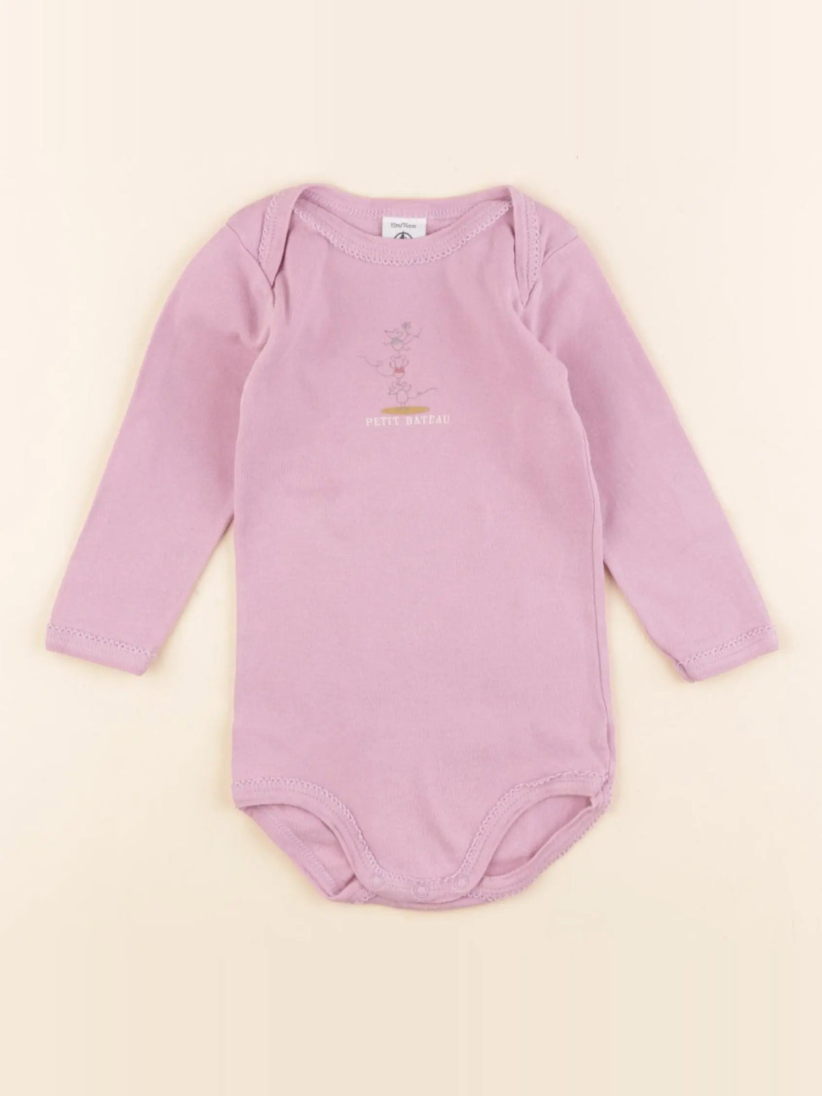 Petit Bateau - body rose - 12 mois