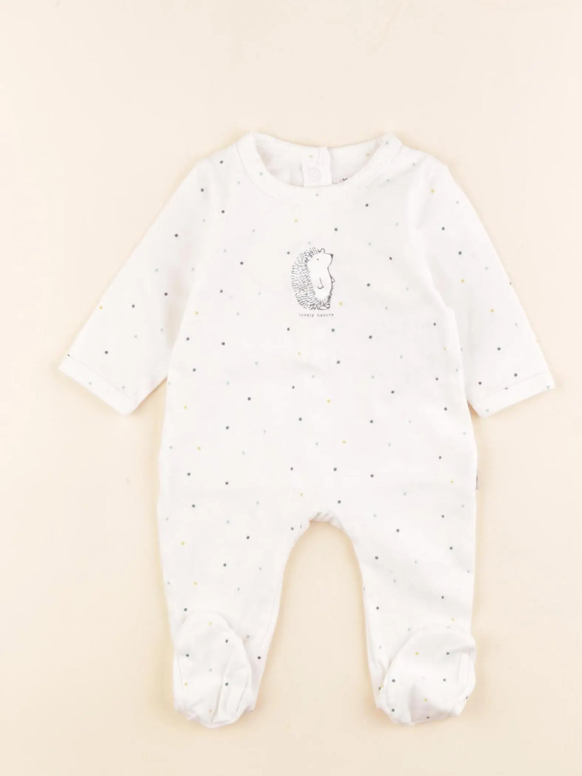 Vertbaudet - pyjama coton blanc, multicolore - 1 mois