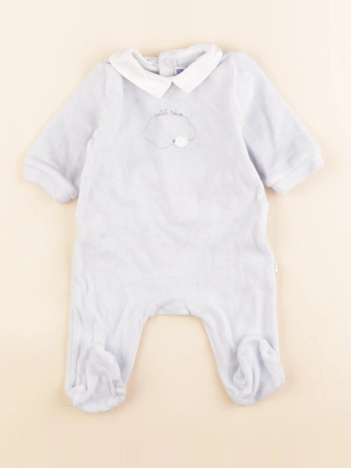 Jacadi - pyjama velours bleu - 1 mois