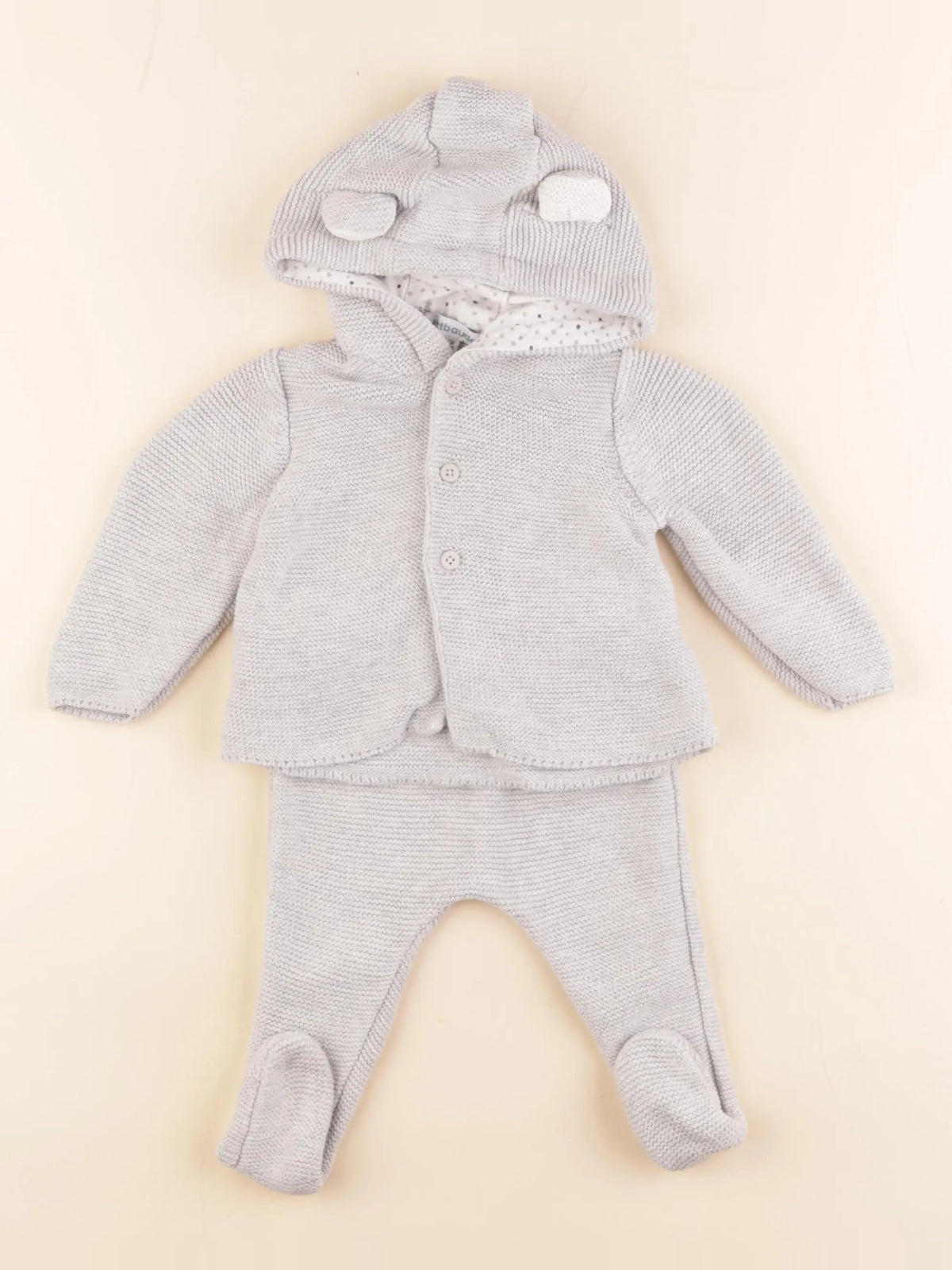 Vertbaudet - ensemble gris - 6 mois