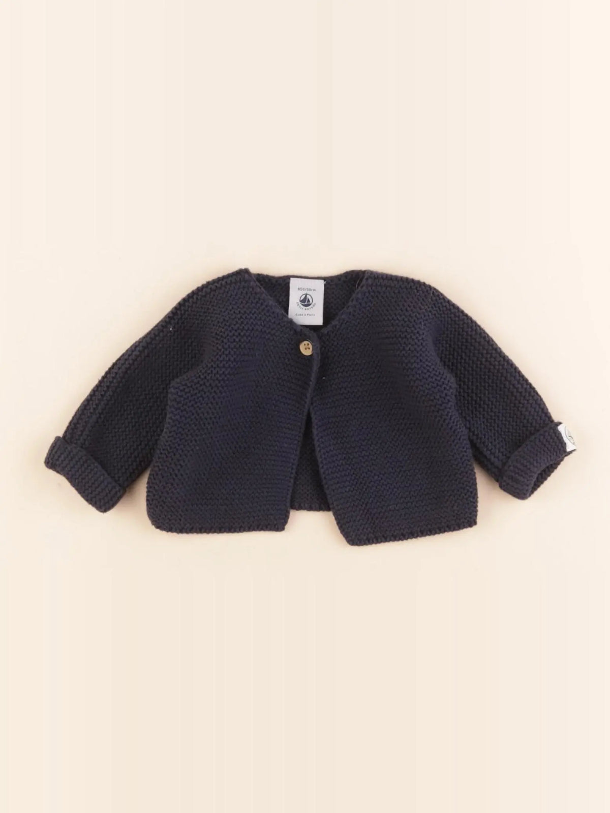 Petit Bateau - gilet bleu - 0 mois