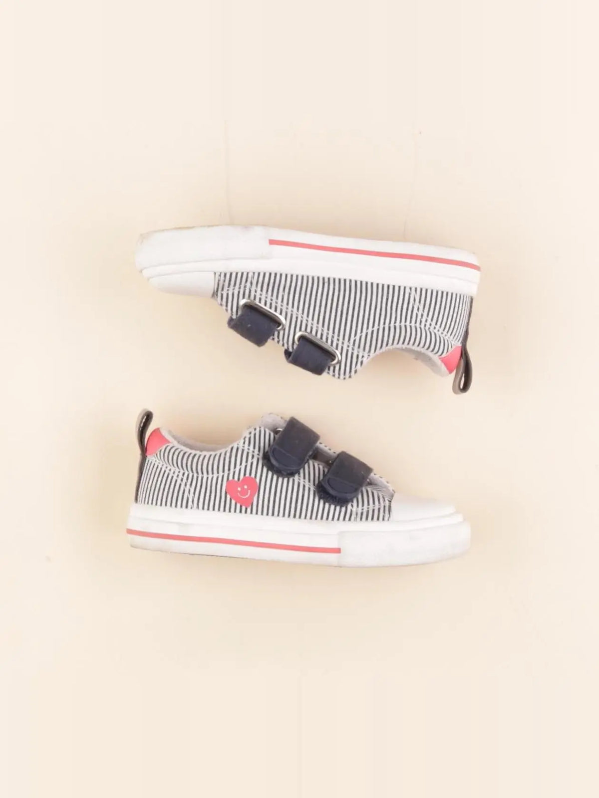 Vertbaudet - tennis à scratch/ lacets bleu, rose, blanc - pointure 26