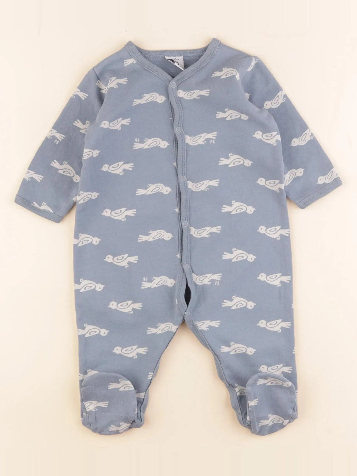 Petit Bateau - pyjama coton bleu - 6 mois