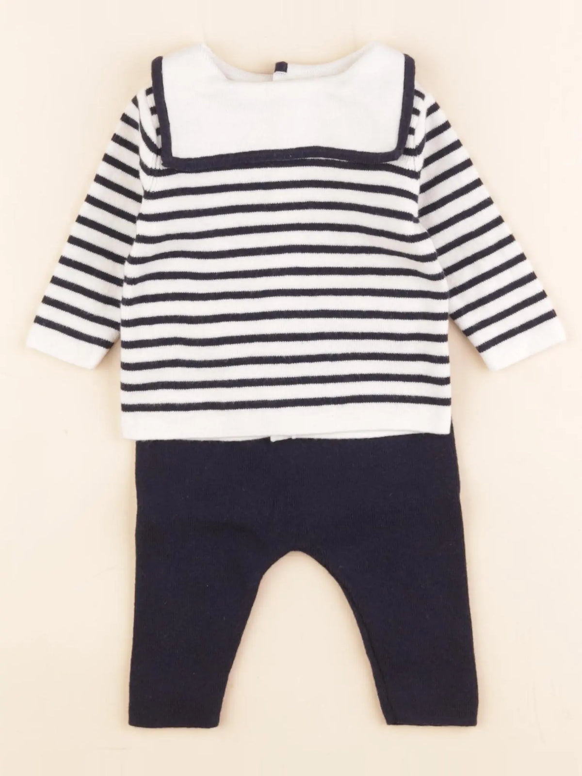 Jacadi - ensemble bleu, blanc - 3 mois