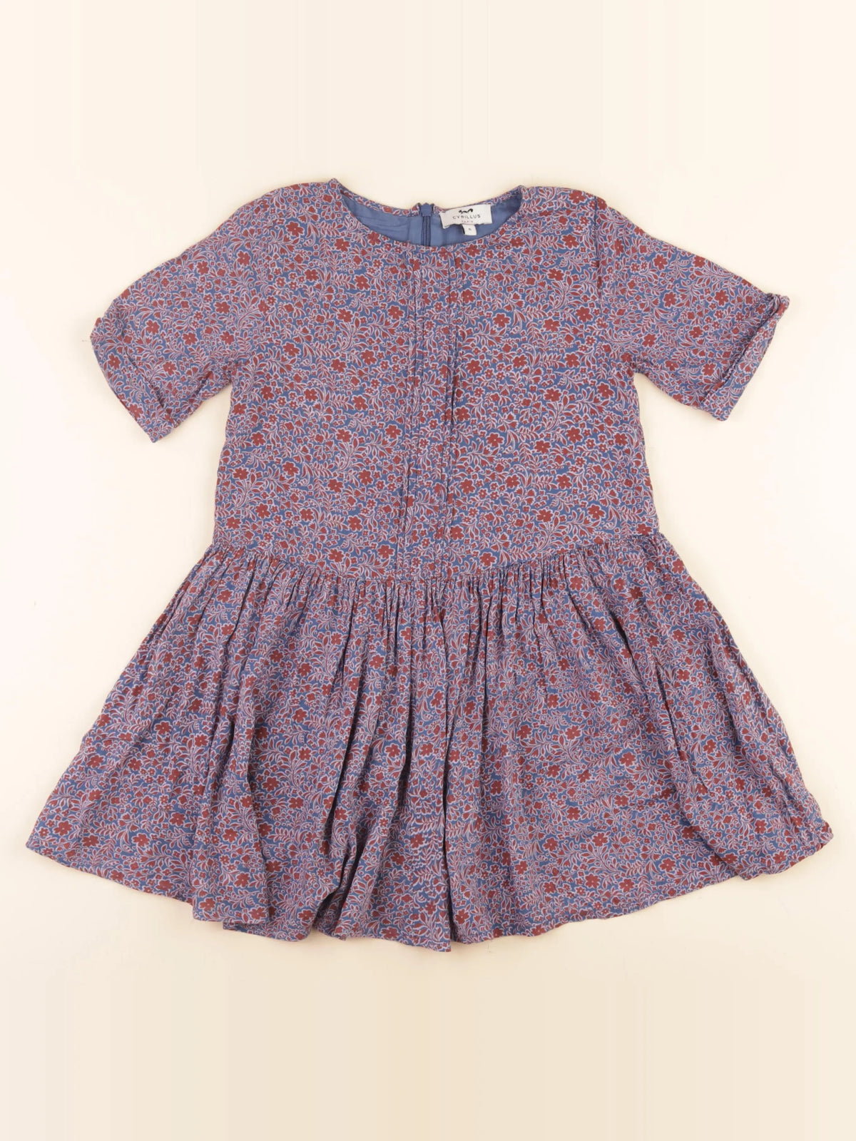 Cyrillus - robe bleu, marron - 8 ans