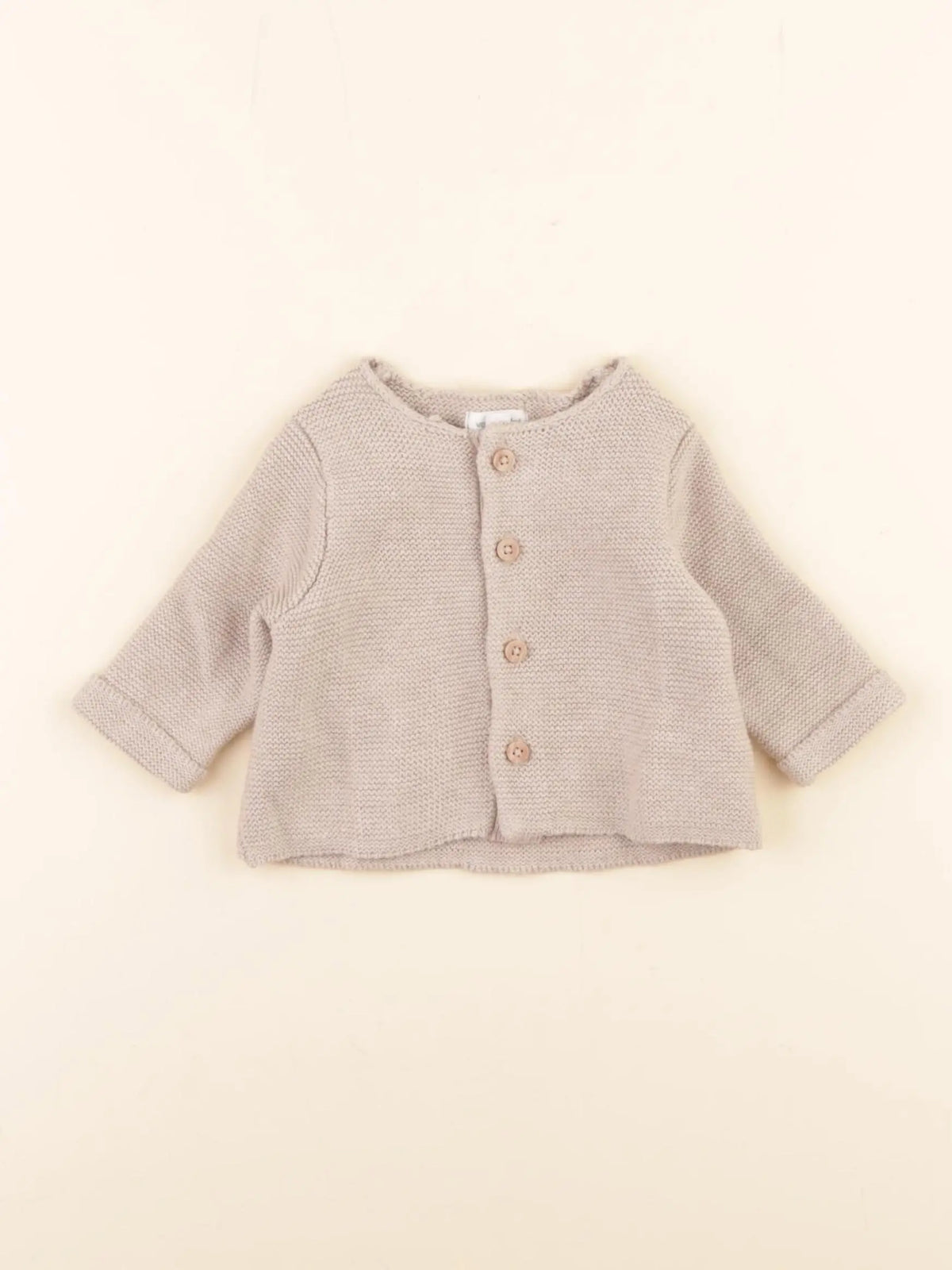 Vertbaudet - gilet beige - 1 mois