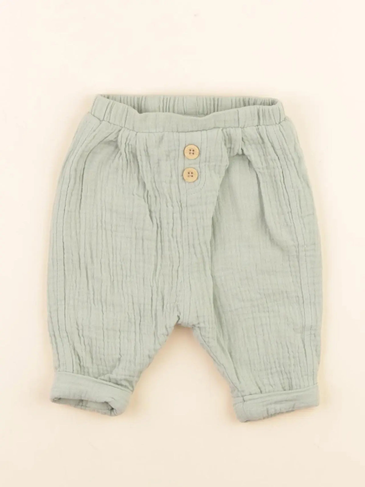 Vertbaudet - pantalon doublé vert - 1 mois
