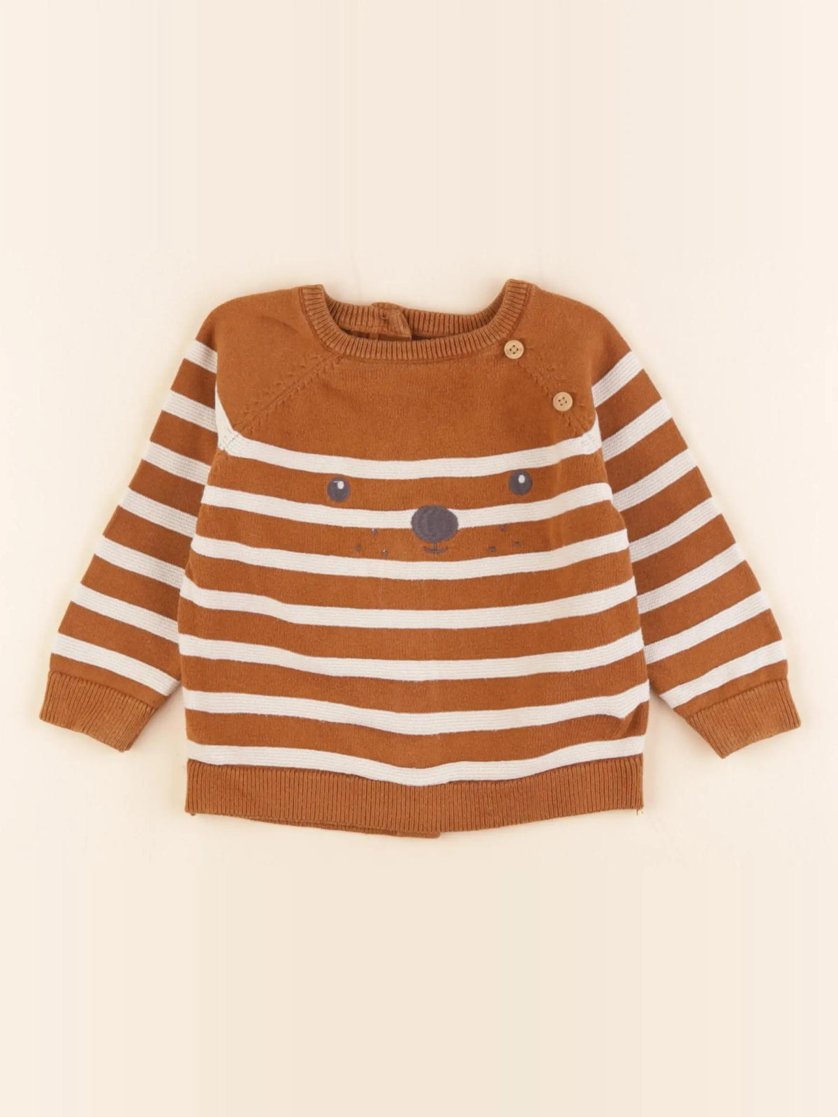 Vertbaudet - pull marron - 9 mois