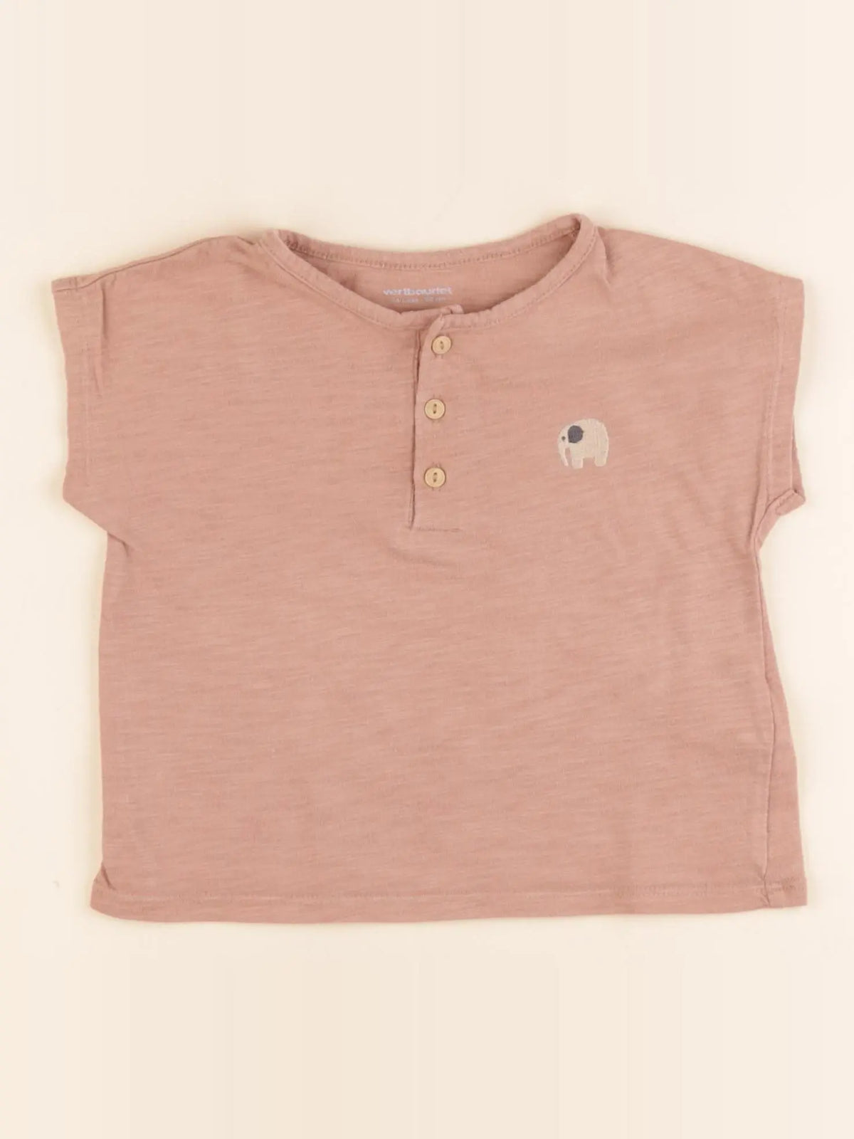 Vertbaudet - tee-shirt beige - 24 mois