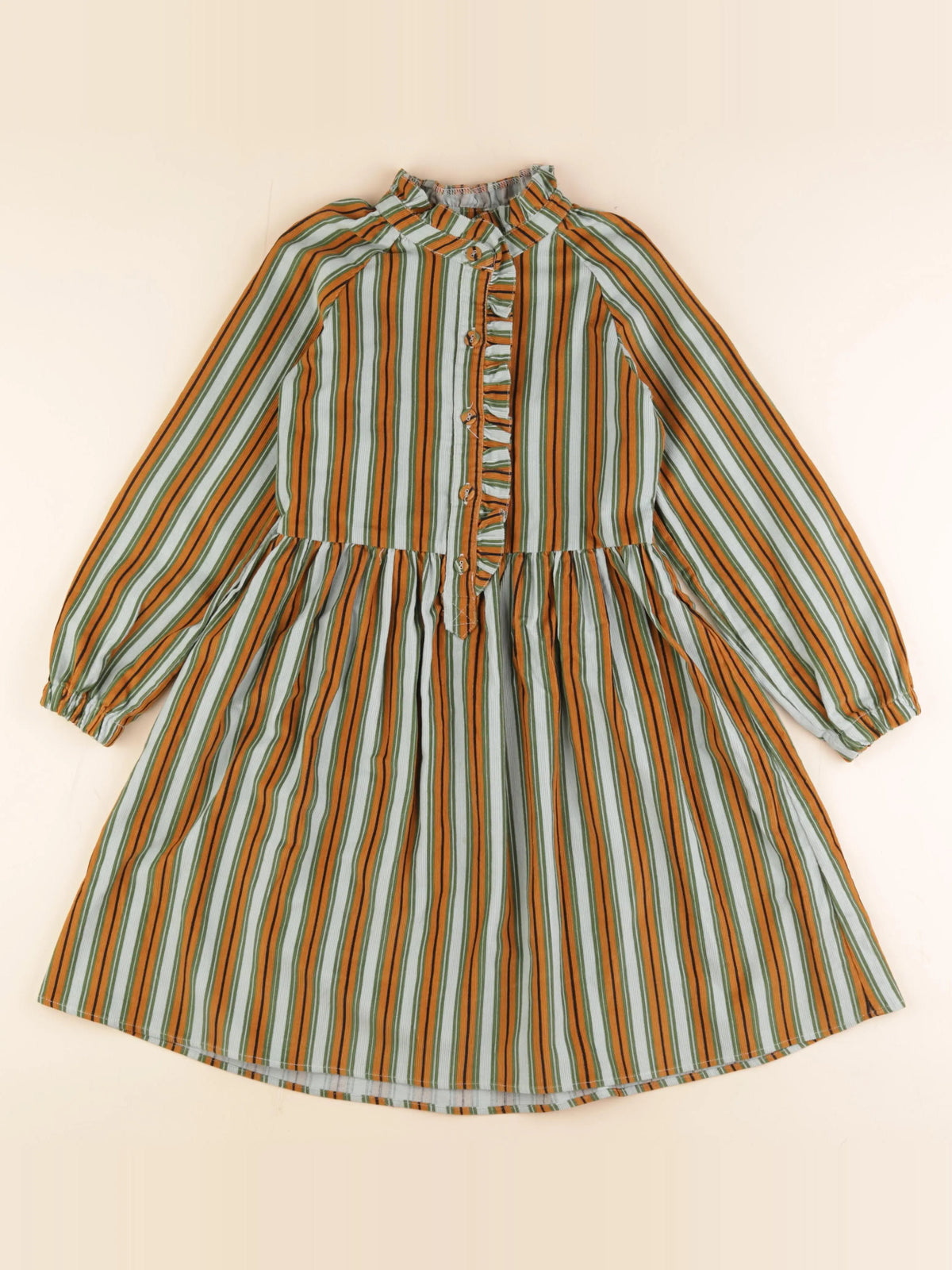 Monoprix - robe vert, orange - 8/10 ans