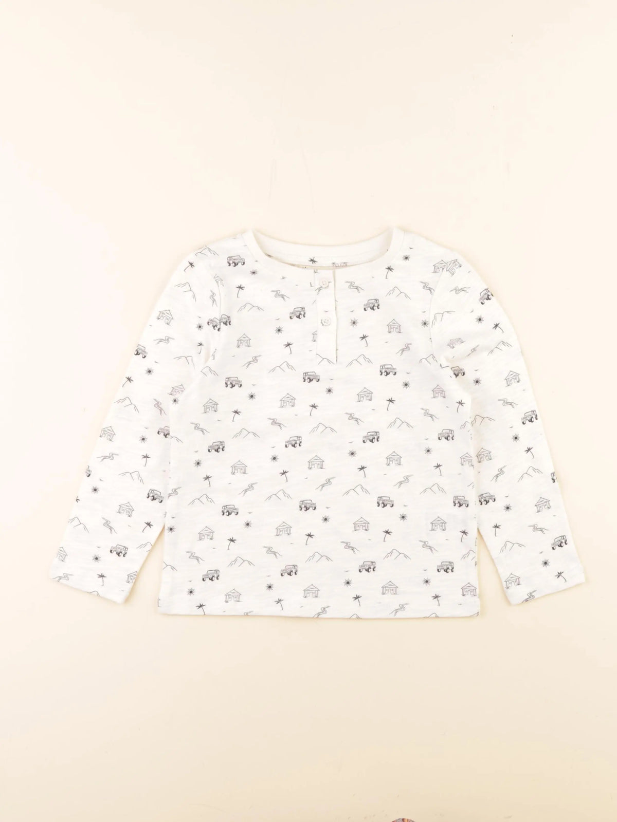 Little Cigogne - tee-shirt beige, noir - 5 ans