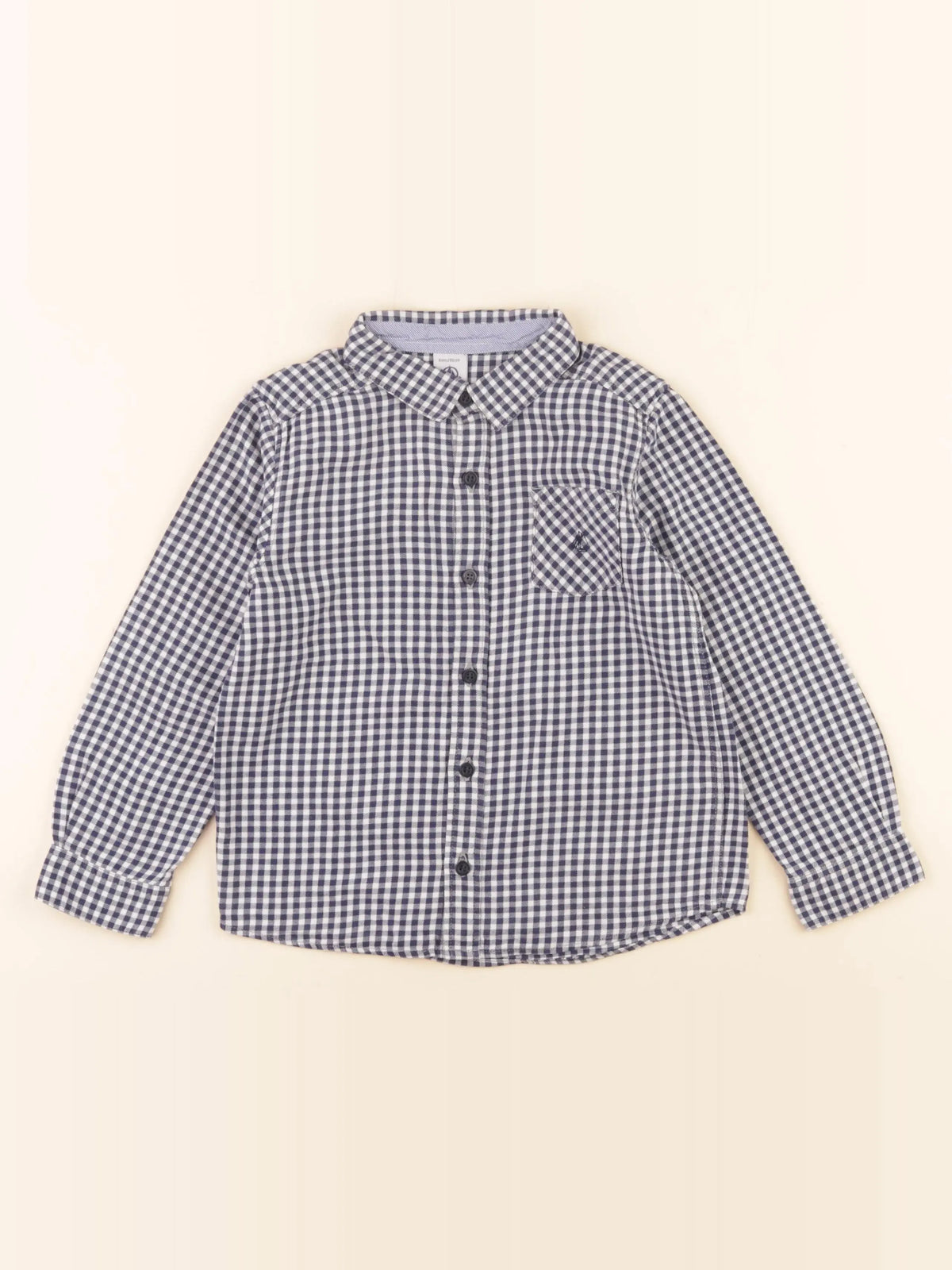 Petit Bateau - chemise bleu - 6 ans