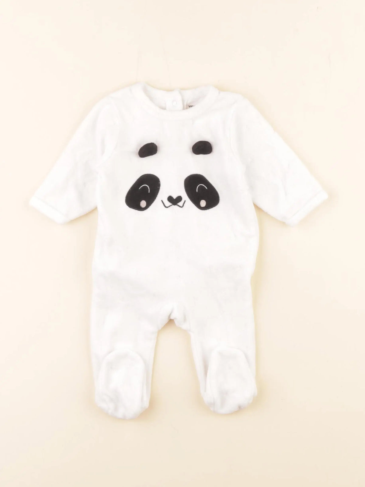 Vertbaudet - pyjama velours blanc - 1 mois