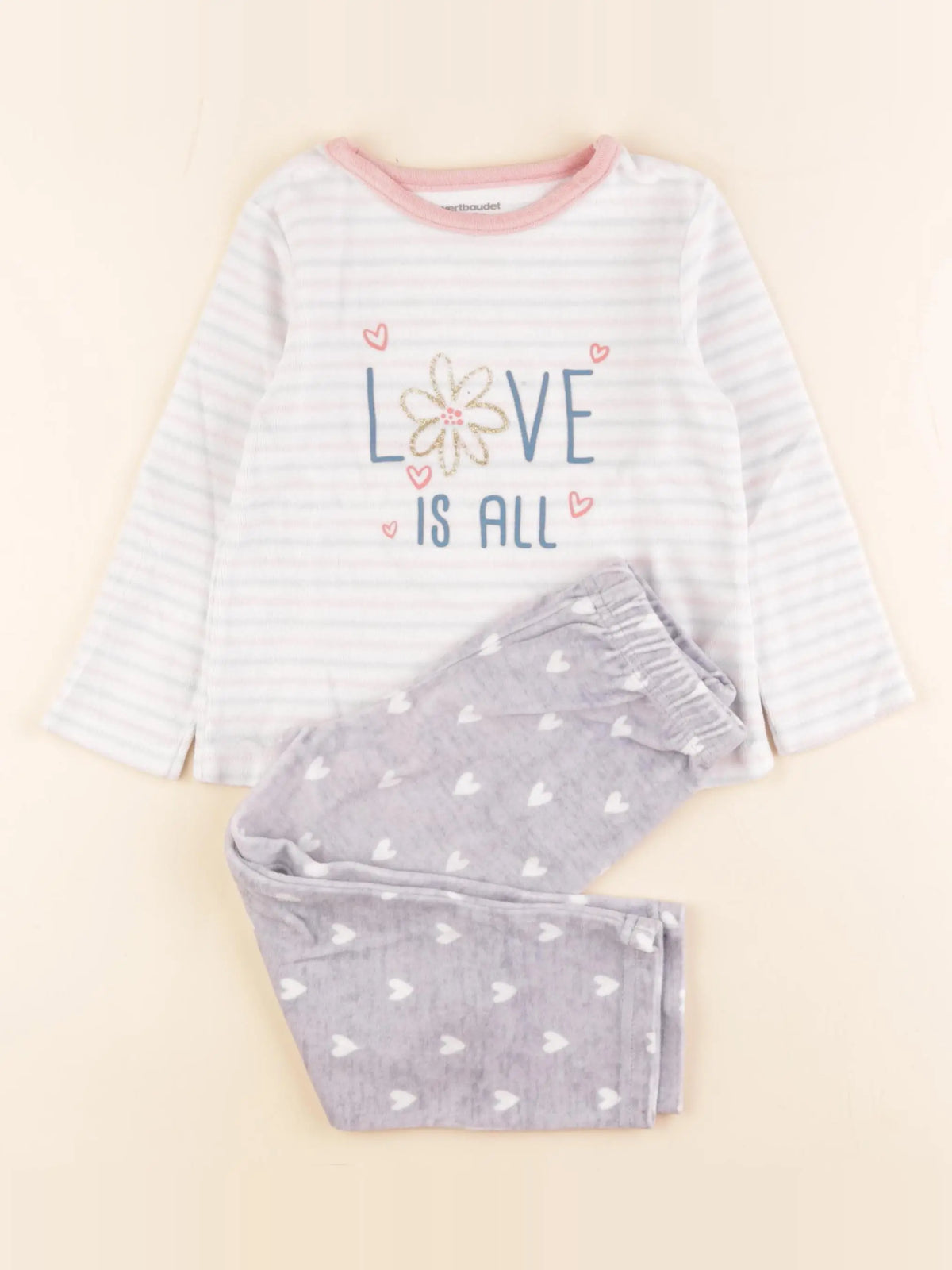 Vertbaudet - pyjama velours multicolore - 3 ans