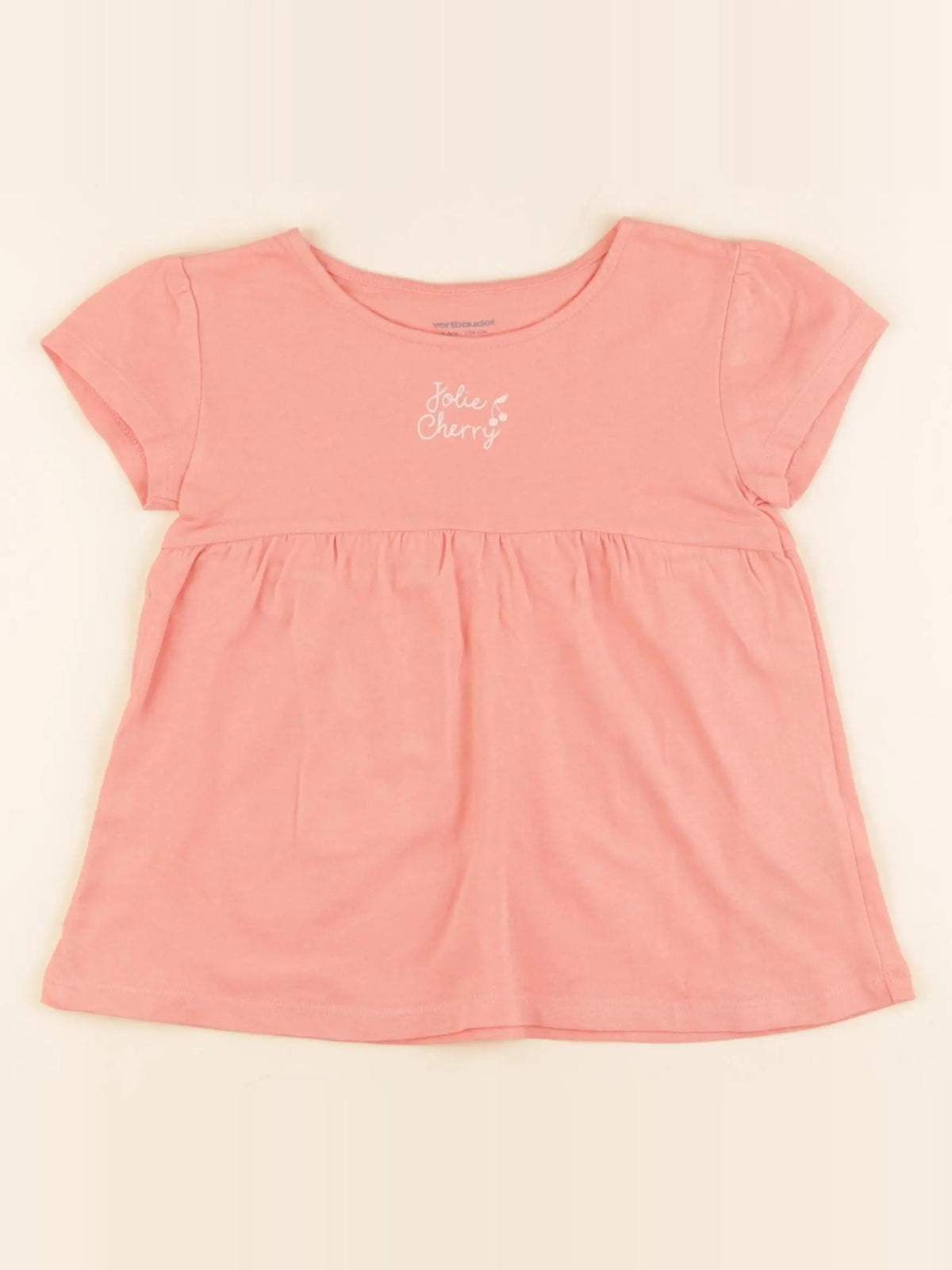 Vertbaudet - tee-shirt orange, rose - 4 ans