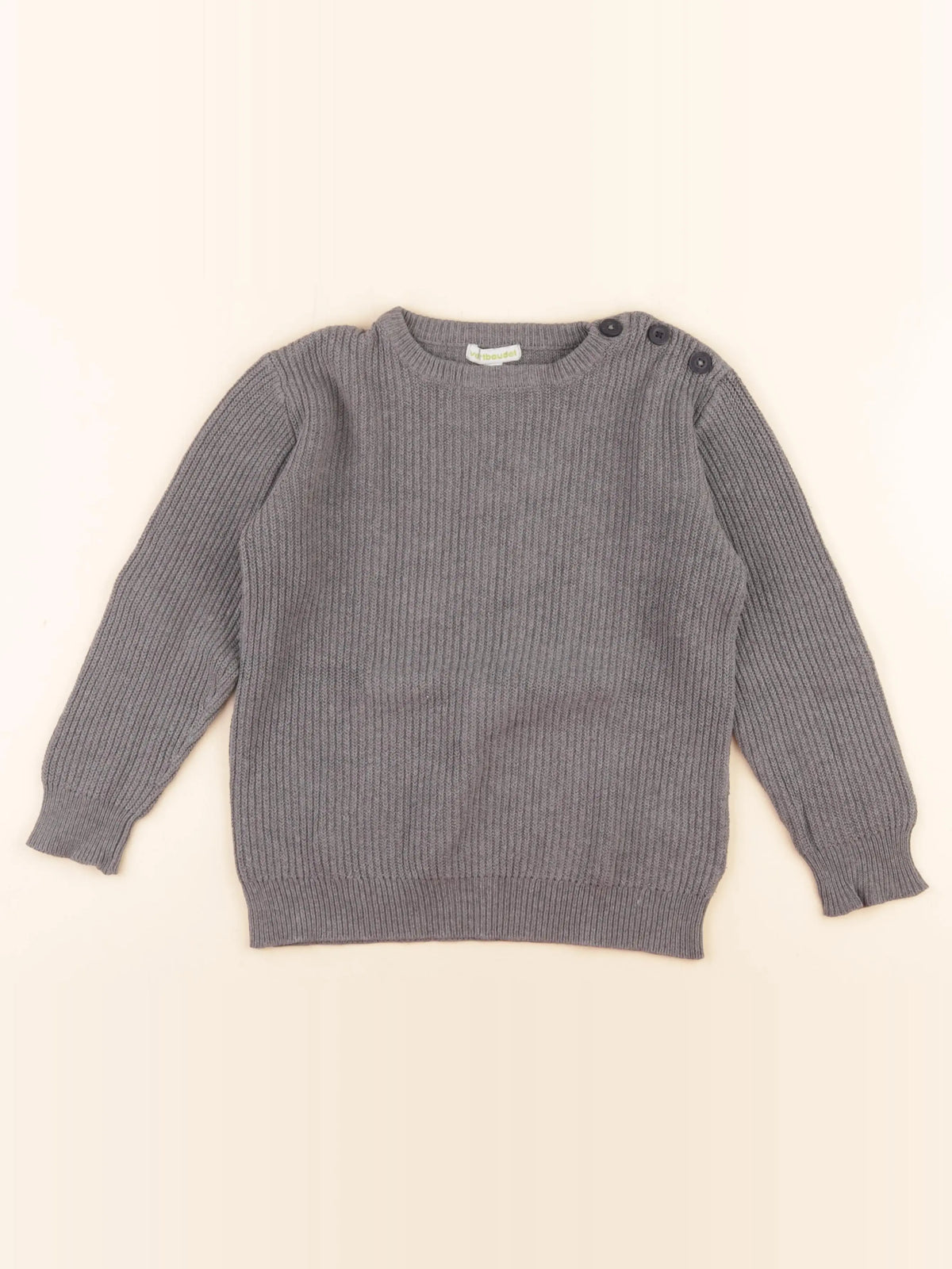 Vertbaudet - pull gris - 8 ans