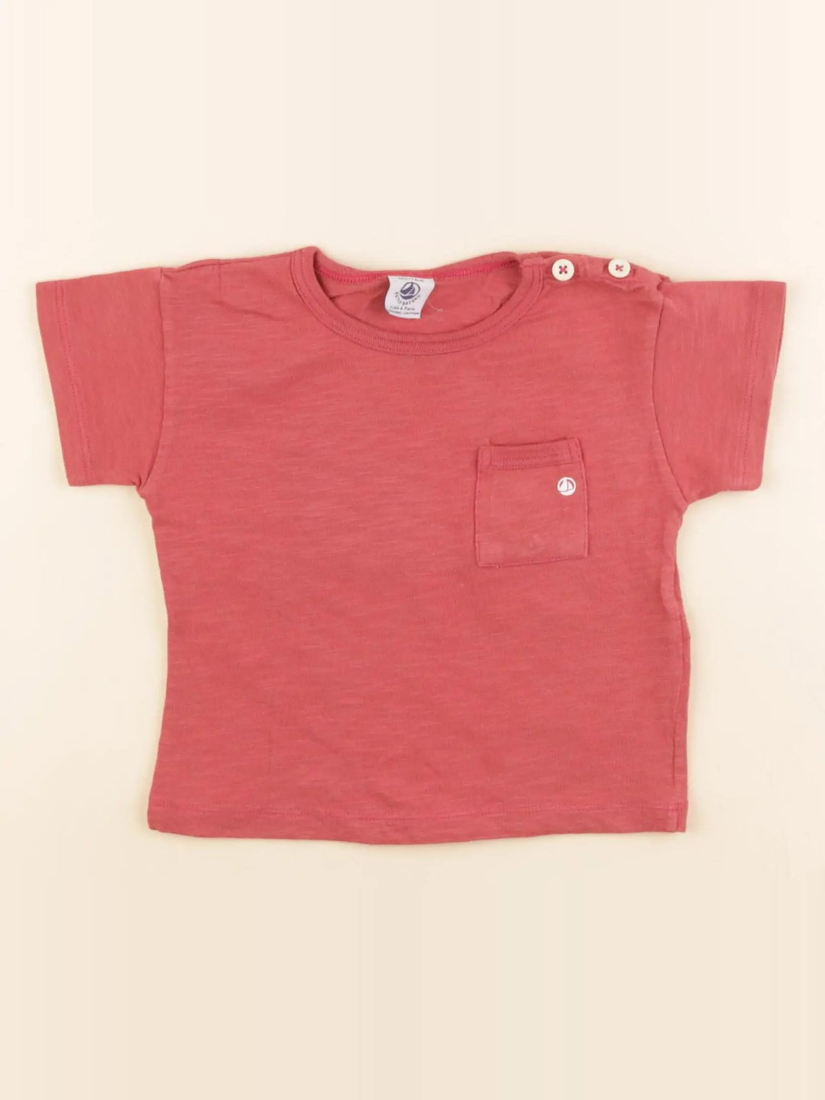 Petit Bateau - tee-shirt rouge - 12 mois