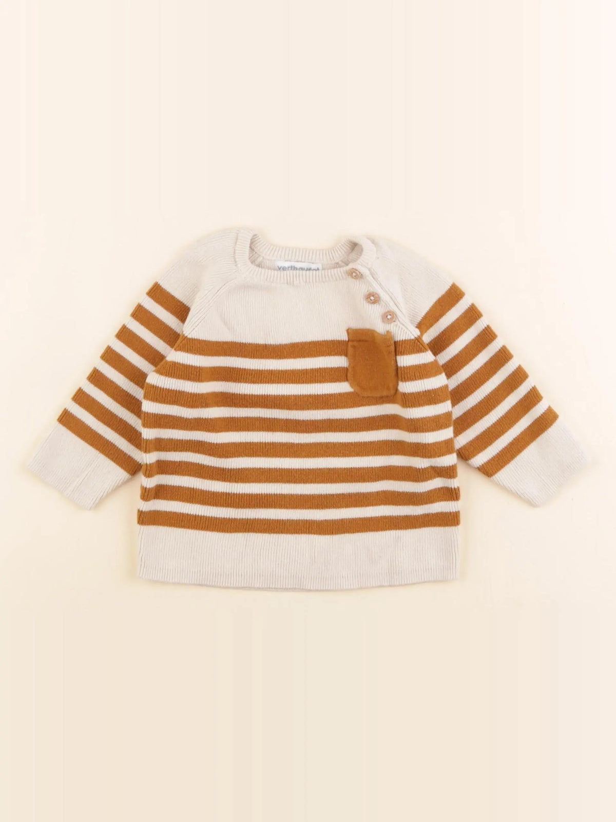 Vertbaudet - pull marron - 9 mois