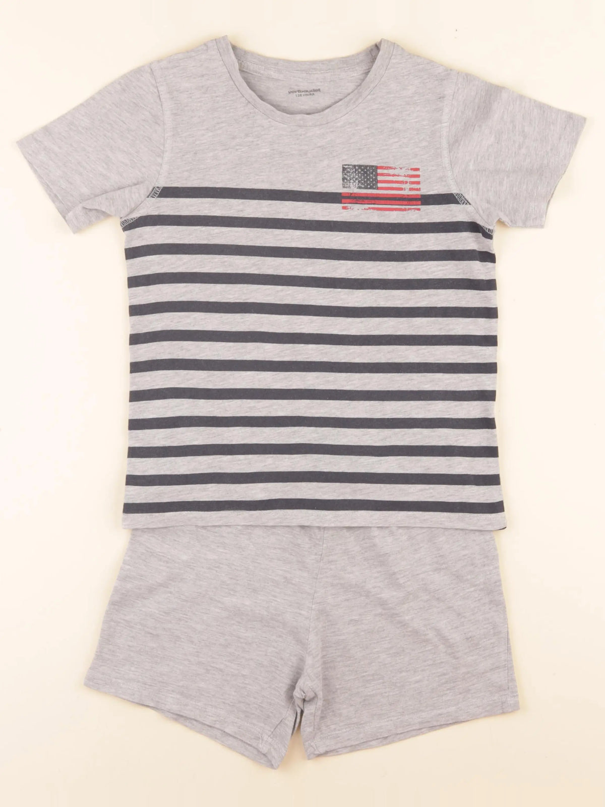 Vertbaudet - pyjama coton gris - 8 ans