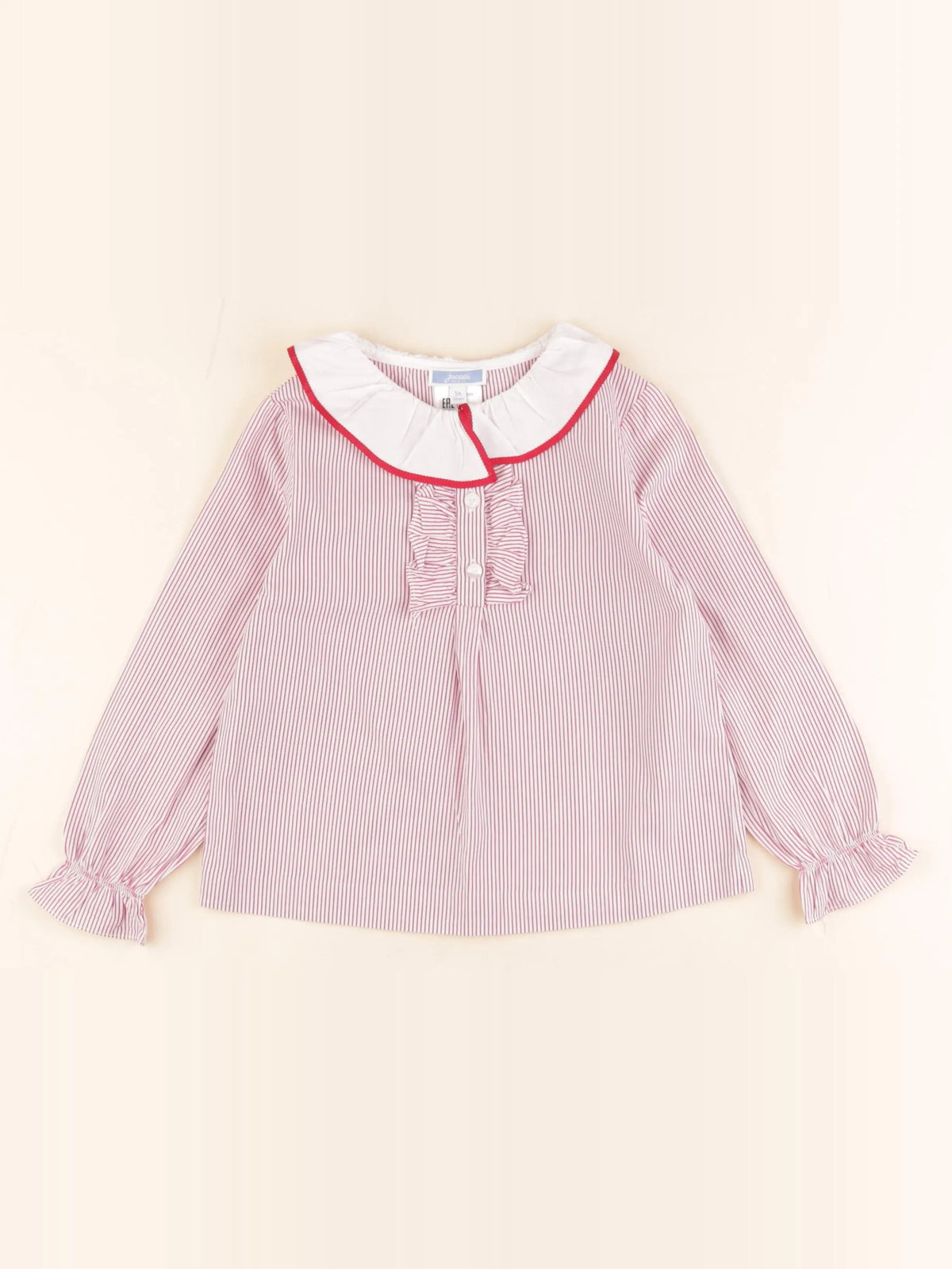 Jacadi - blouse blanc, rouge - 5 ans