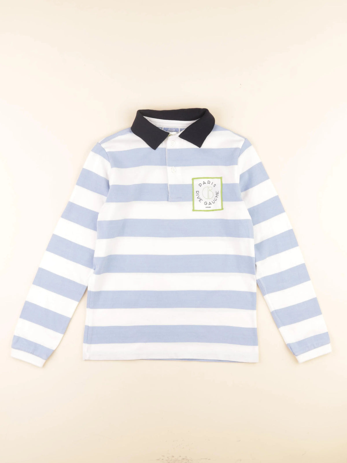 Jacadi - polo blanc, bleu - 10 ans