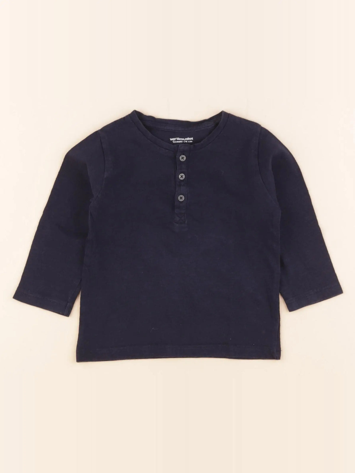 Vertbaudet - tee-shirt bleu - 12 mois
