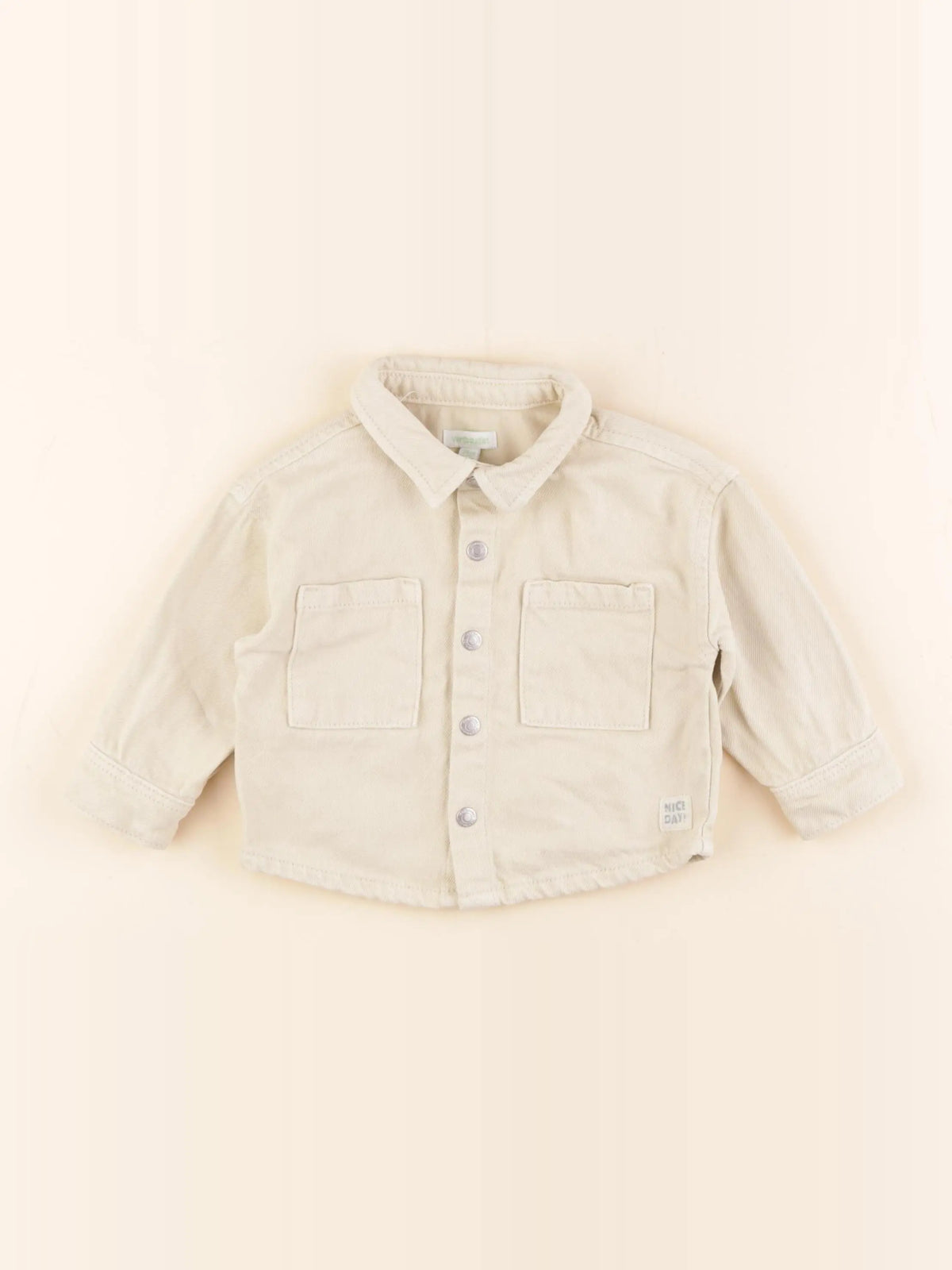 Vertbaudet - chemise beige - 12 mois