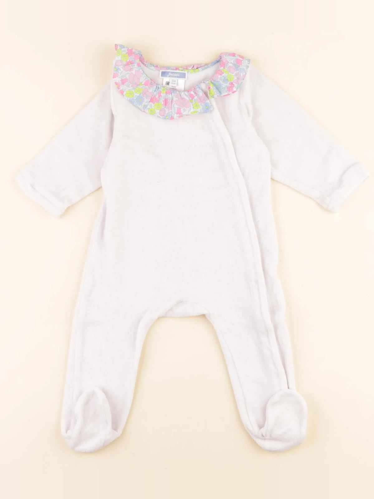 Jacadi - pyjama velours blanc - 12 mois