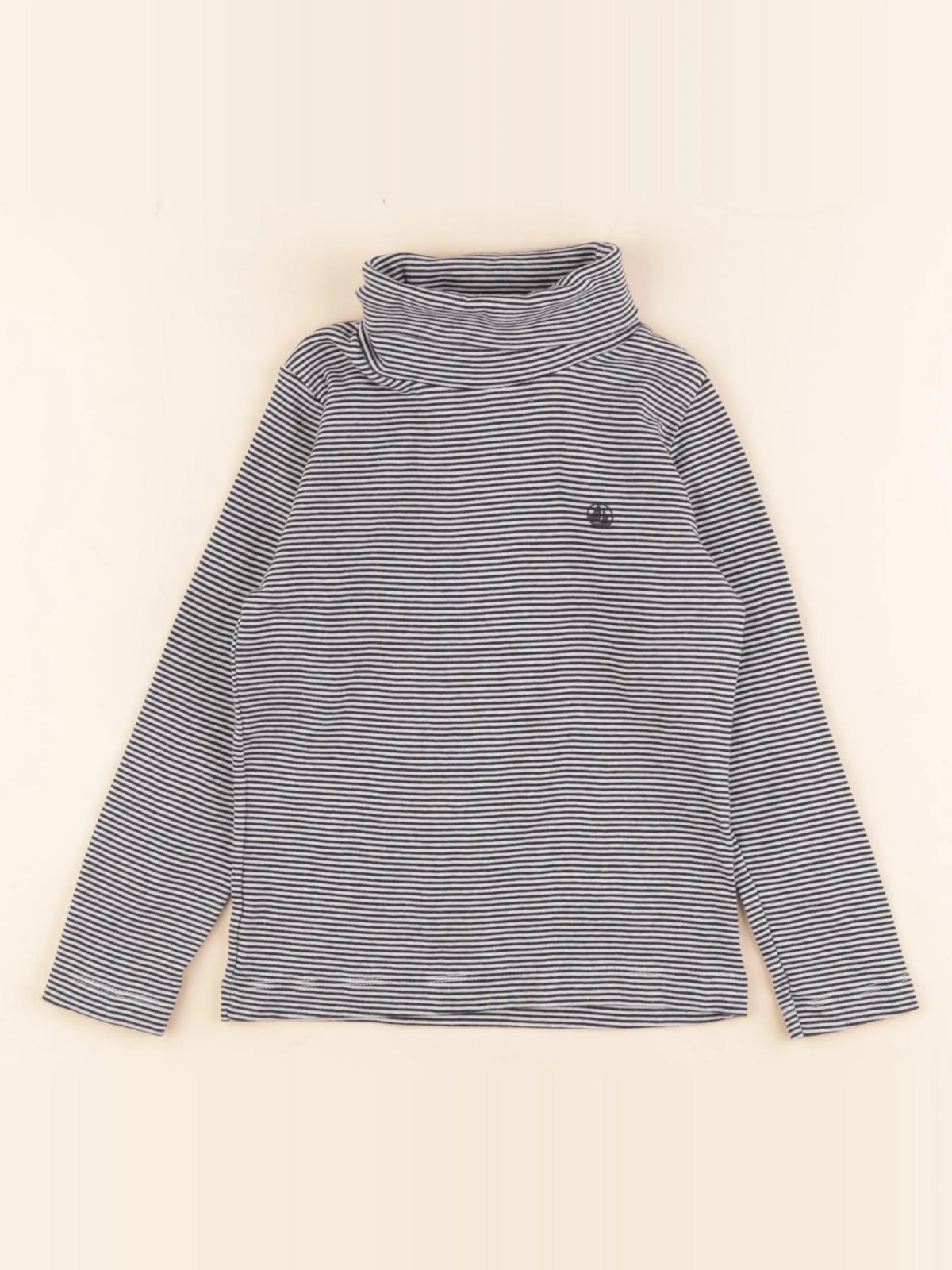 Petit Bateau - sous-pull blanc, bleu - 4 ans
