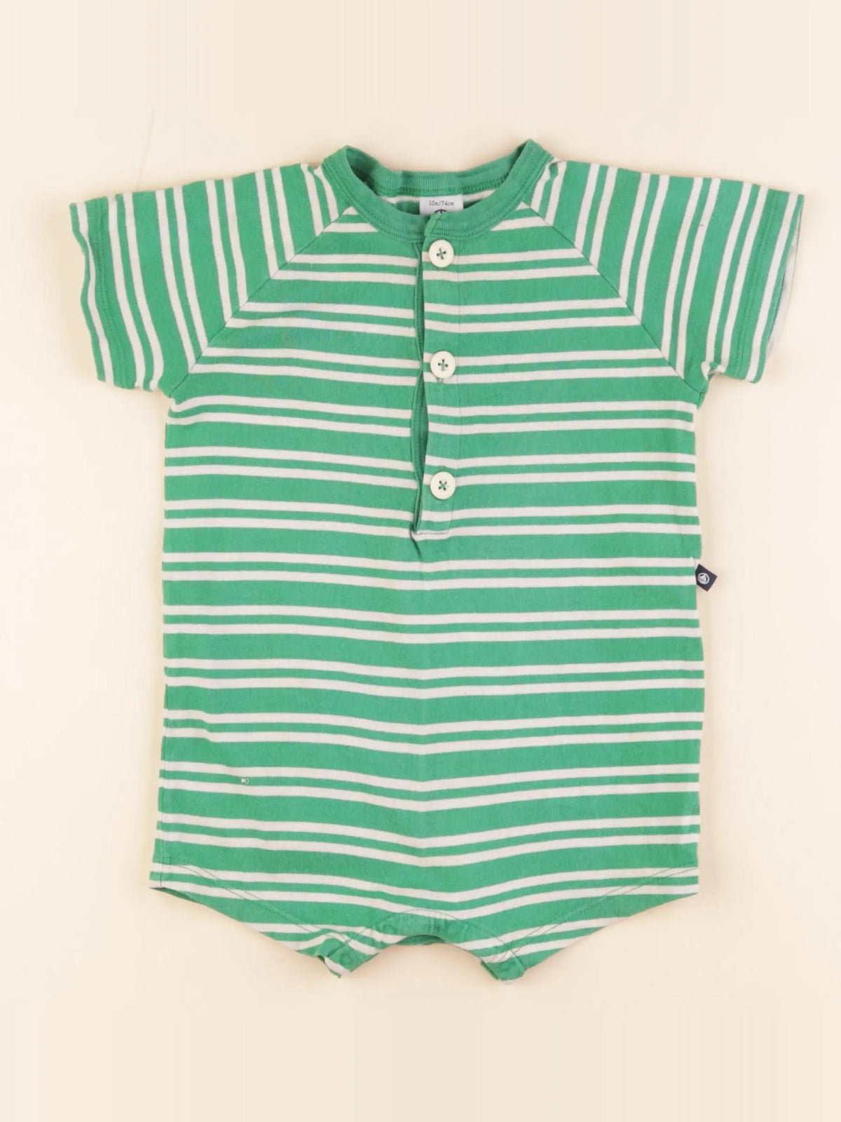 Petit Bateau - combinaison vert - 12 mois