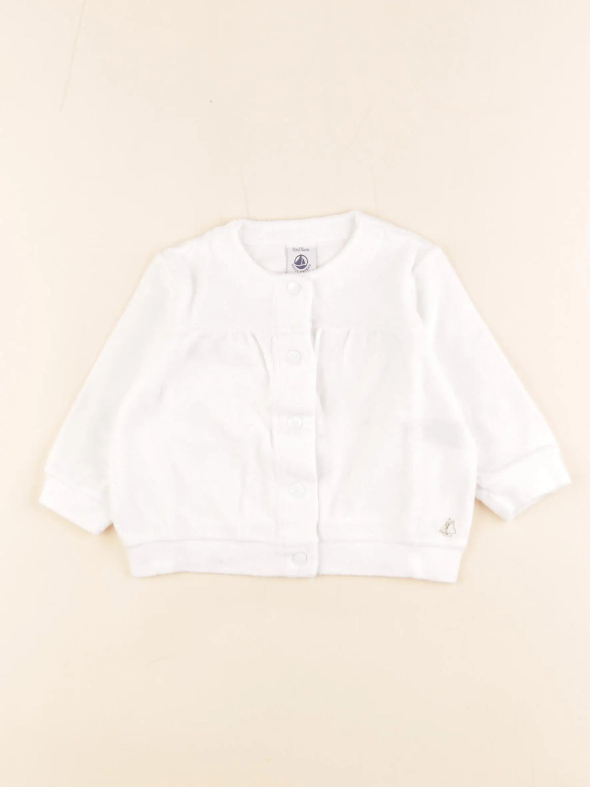 Petit Bateau - gilet blanc - 12 mois