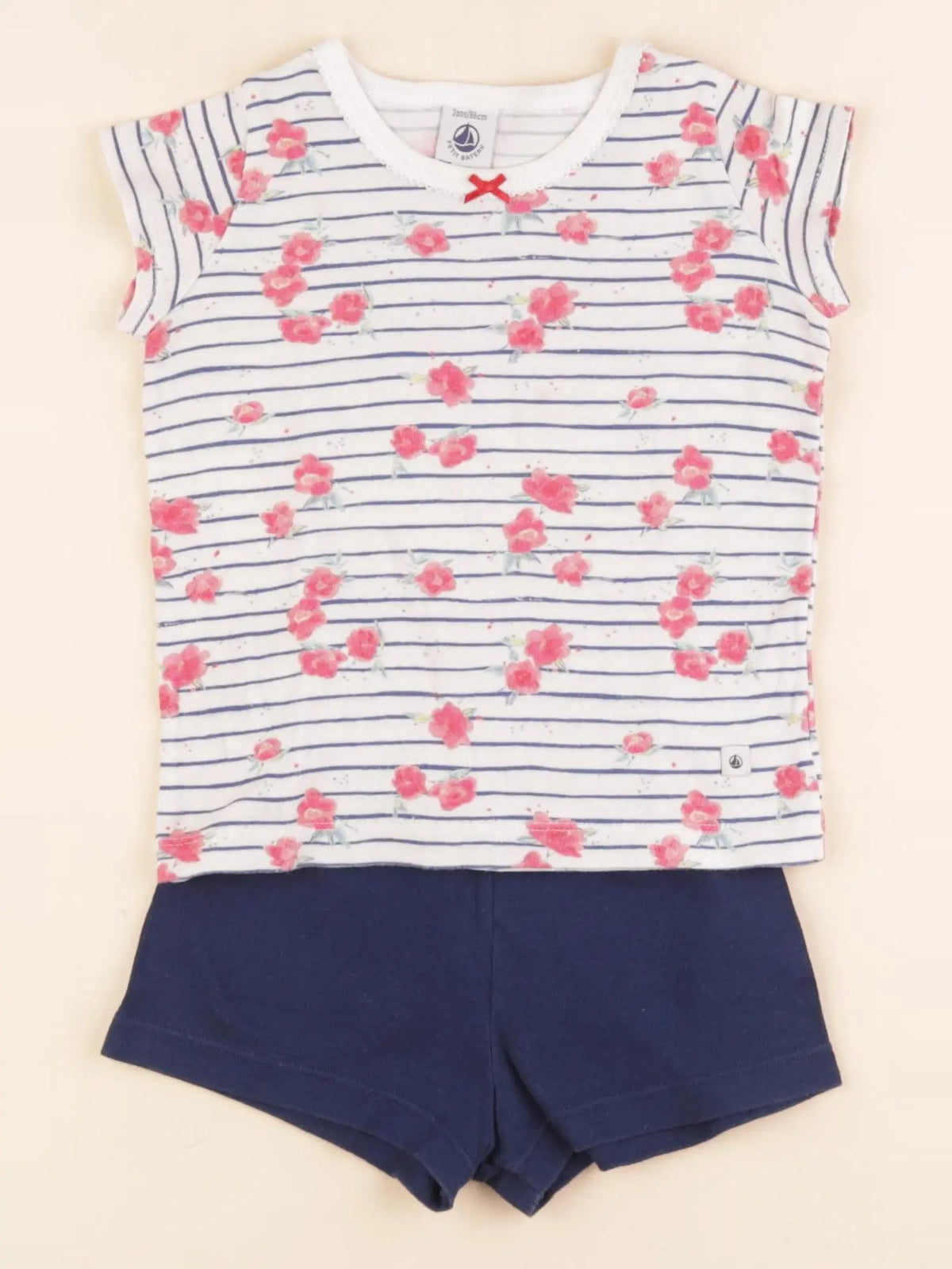 Petit Bateau - pyjama coton bleu - 2 ans