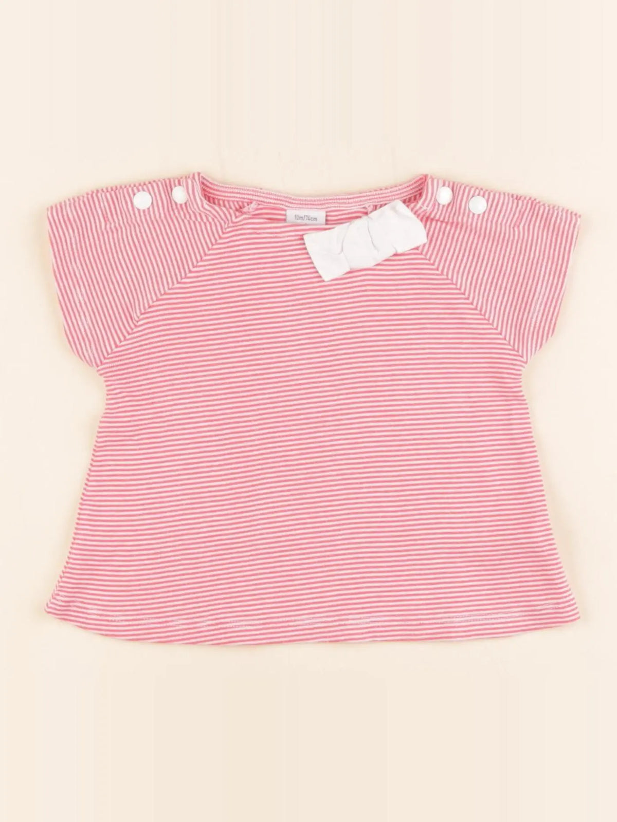 Petit Bateau - tee-shirt rouge - 12 mois