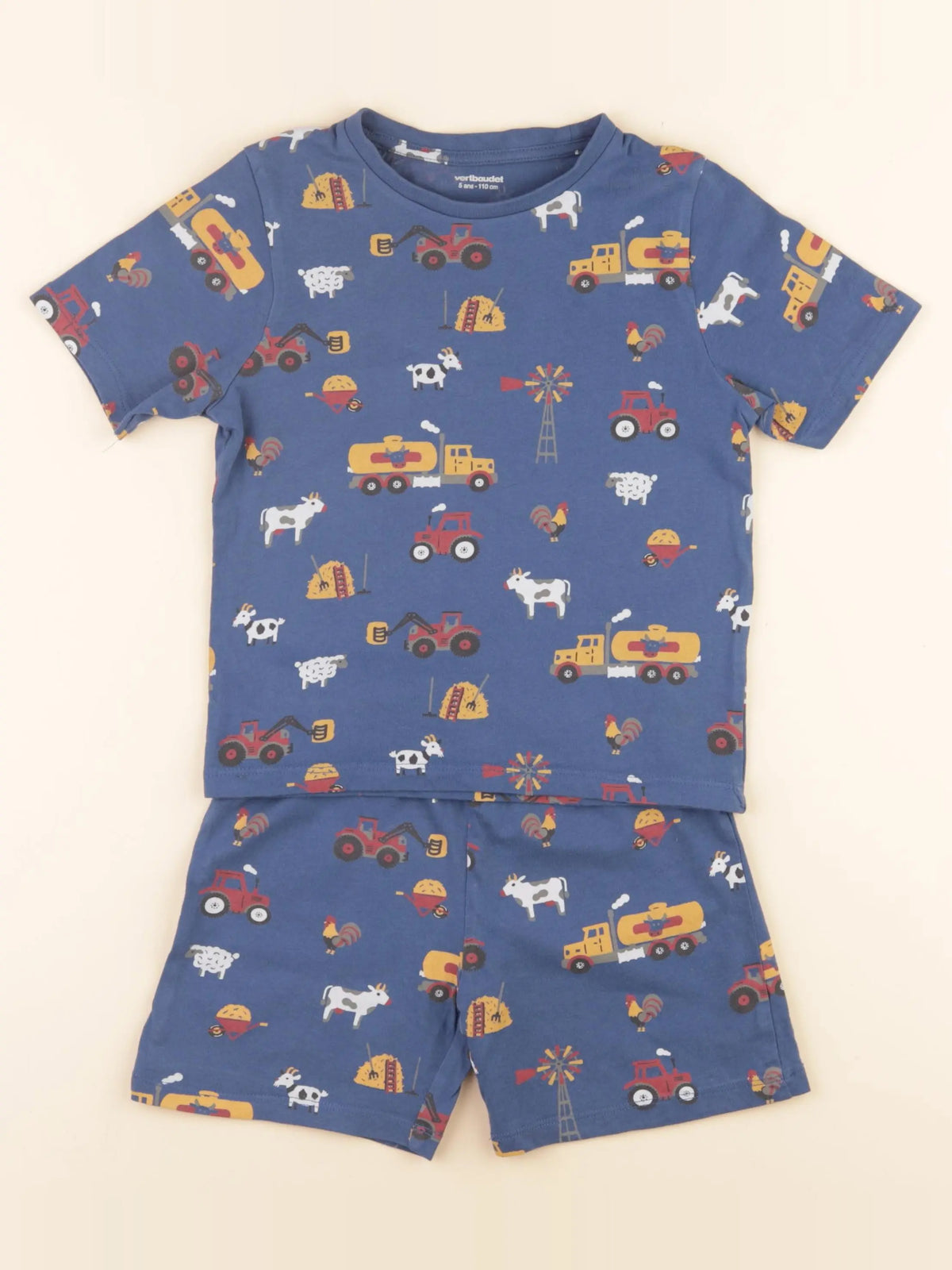 Vertbaudet - pyjama coton bleu - 5 ans
