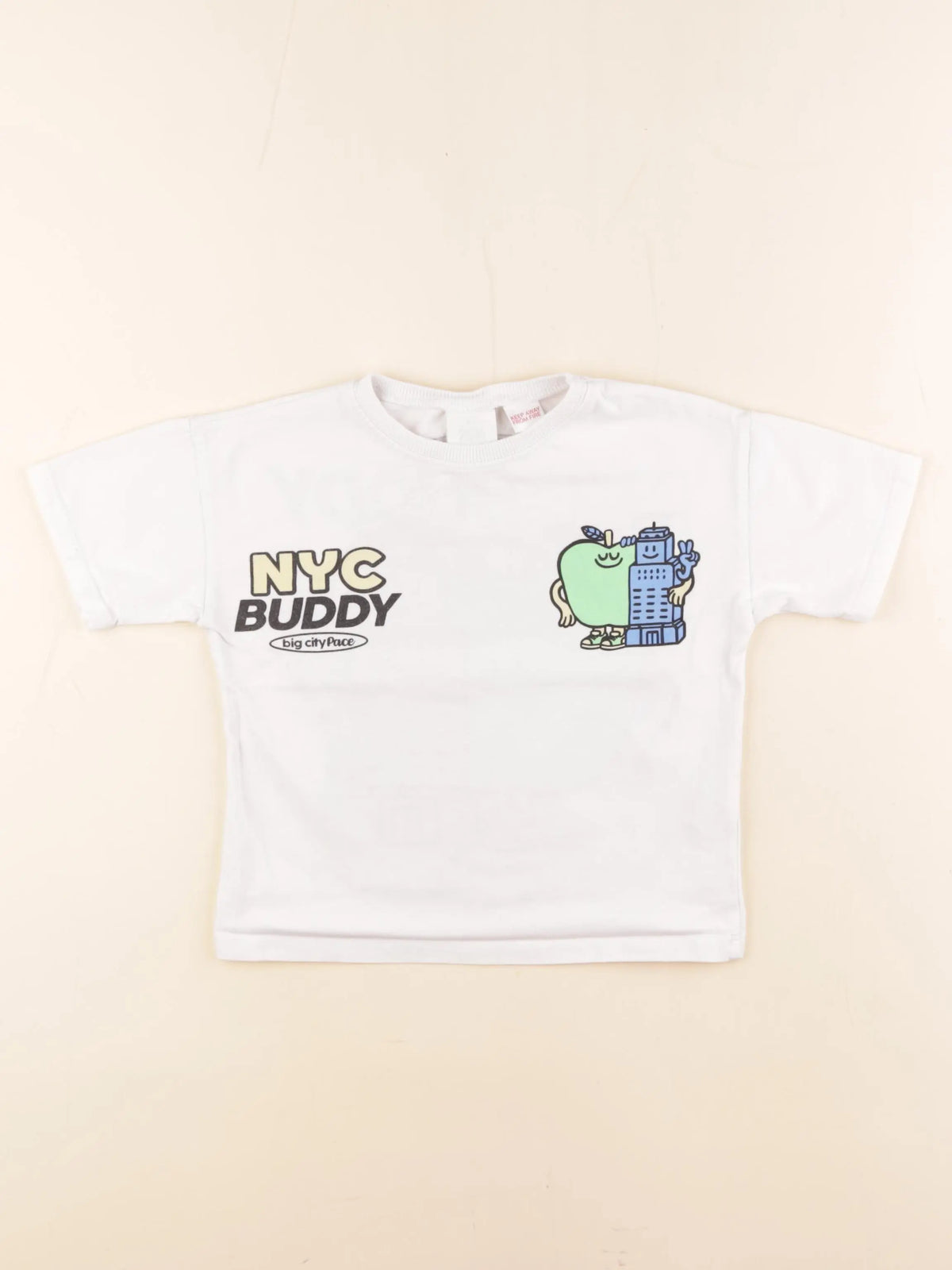 Zara - tee-shirt imprimé au dos blanc - 4 ans